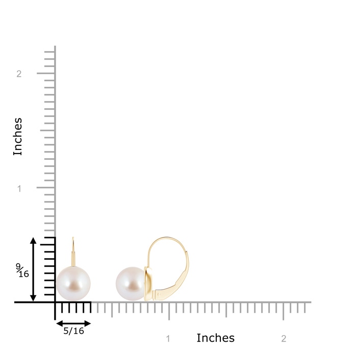8mm AAA Classic Akoya Cultured Pearl Leverback Earrings in Yellow Gold product image
