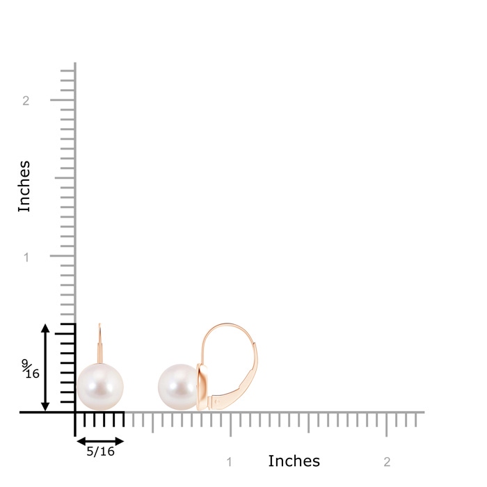8mm AAAA Classic Akoya Cultured Pearl Leverback Earrings in Rose Gold product image