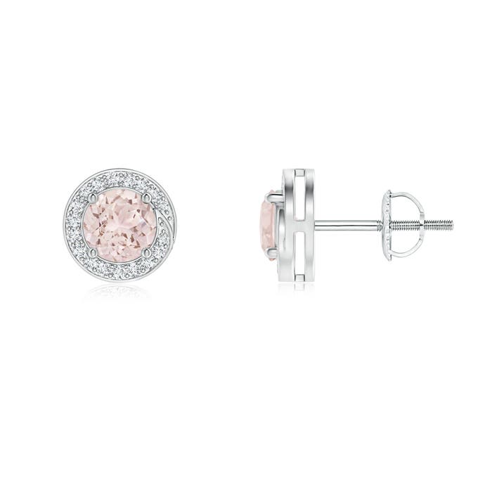 A - Morganite / 1 CT / 14 KT White Gold