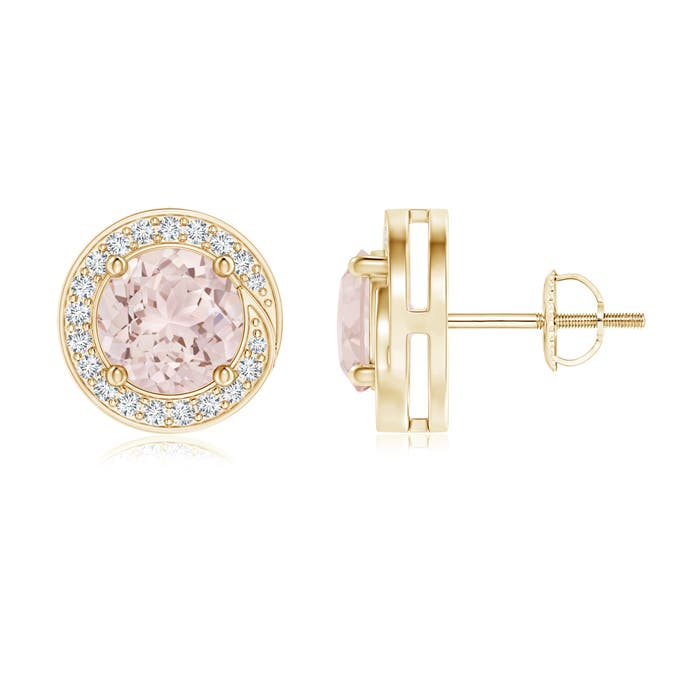 A - Morganite / 2.5 CT / 14 KT Yellow Gold