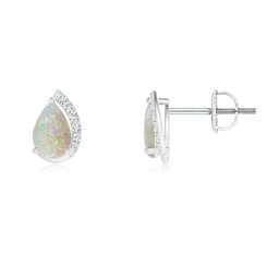 Fashion Studs White Gold Opal Earrings