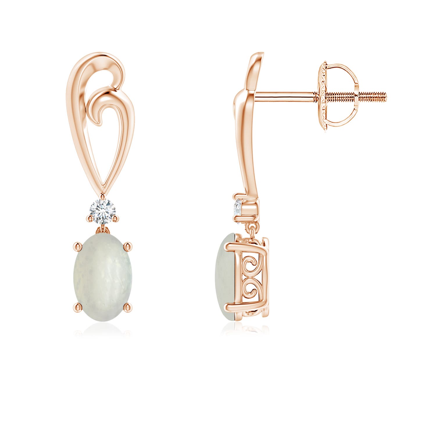 A - Moonstone / 0.78 CT / 14 KT Rose Gold