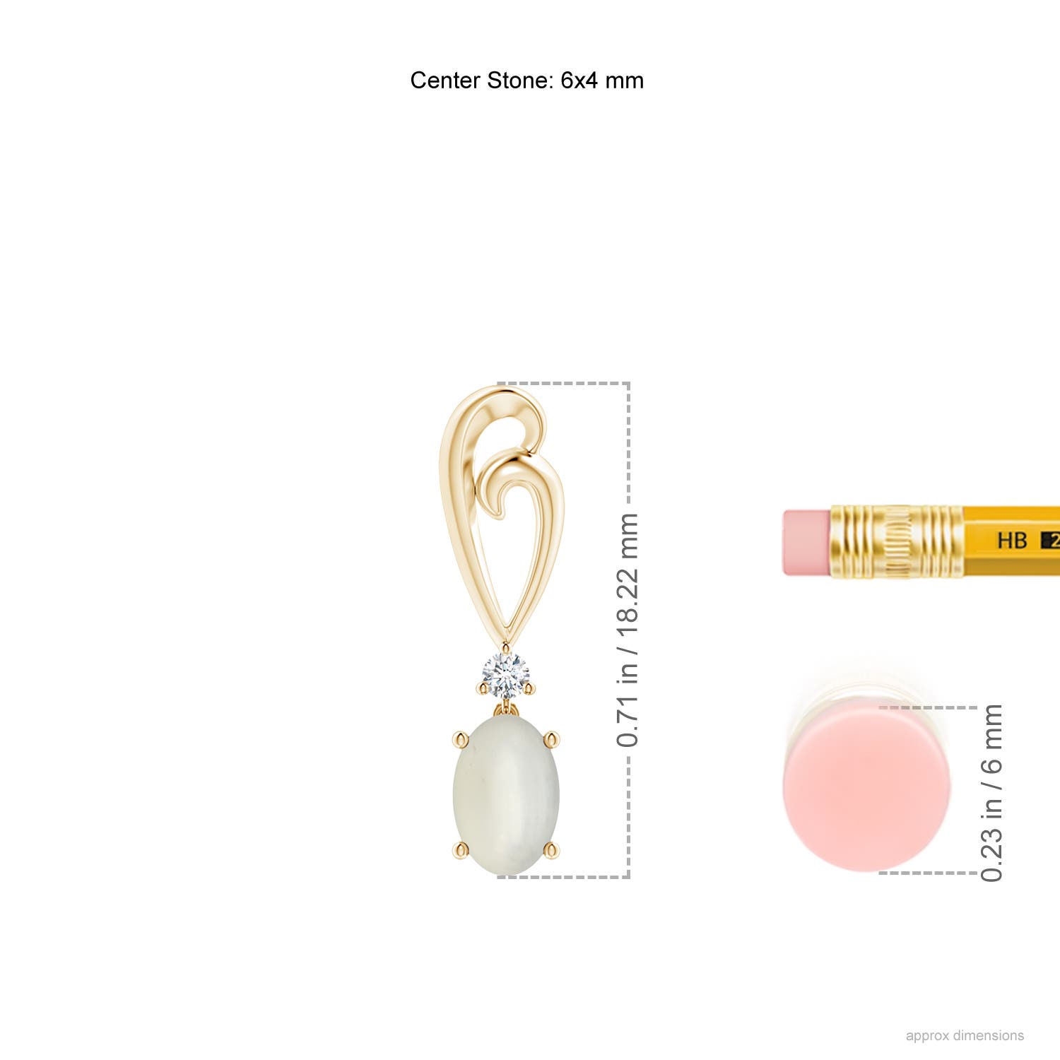 AAA - Moonstone / 0.78 CT / 14 KT Yellow Gold