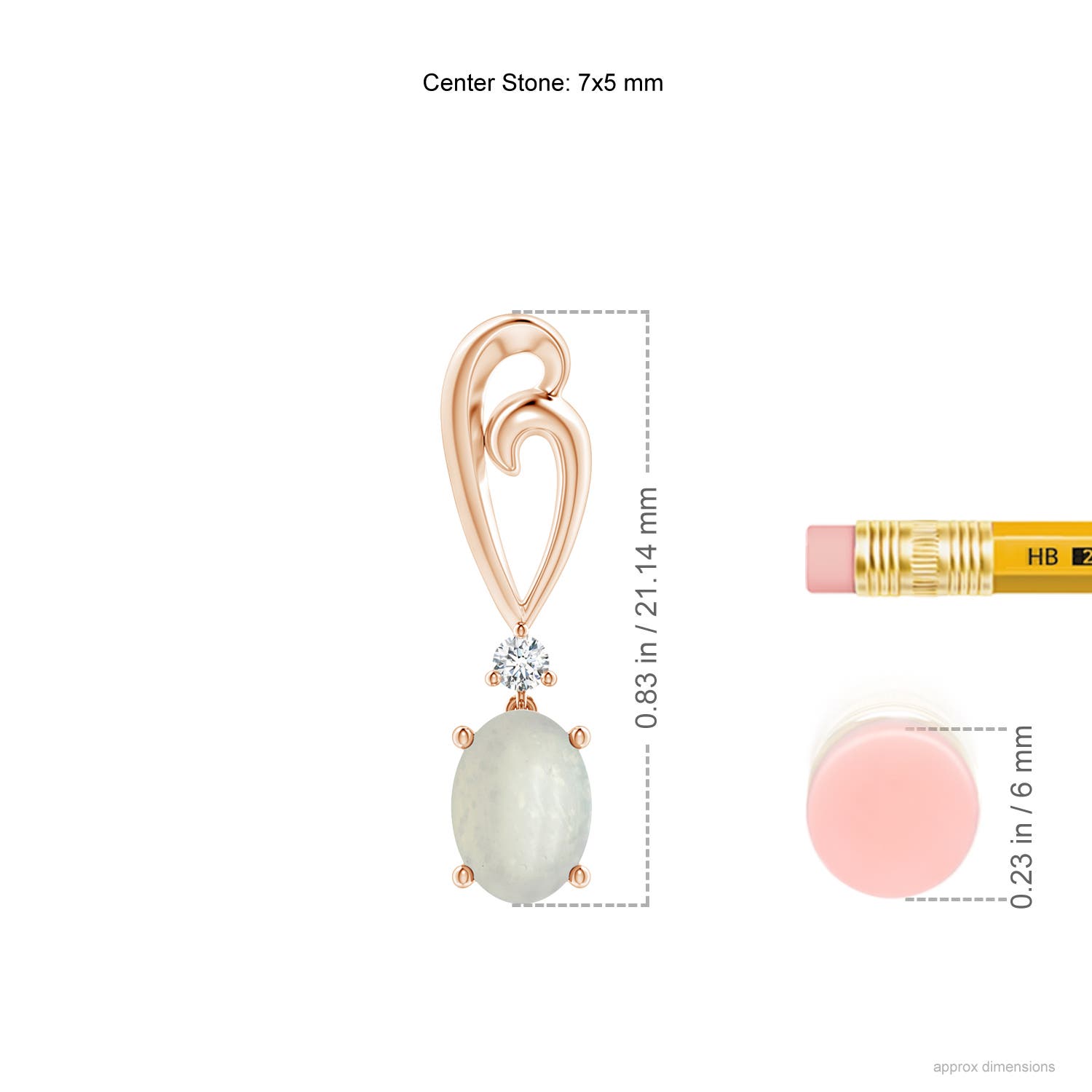 A - Moonstone / 1.43 CT / 14 KT Rose Gold