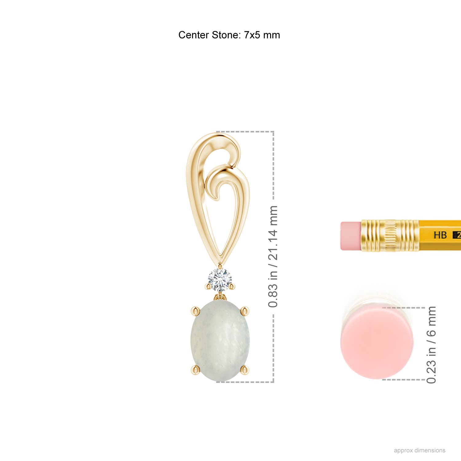 A - Moonstone / 1.43 CT / 14 KT Yellow Gold