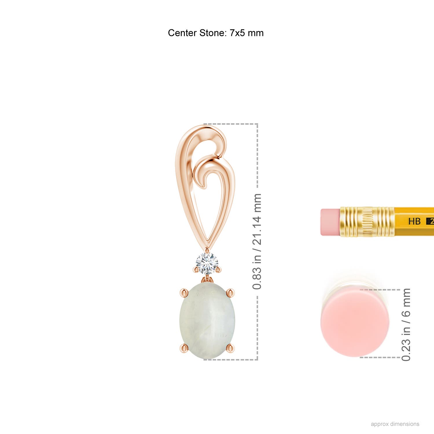 AA - Moonstone / 1.43 CT / 14 KT Rose Gold