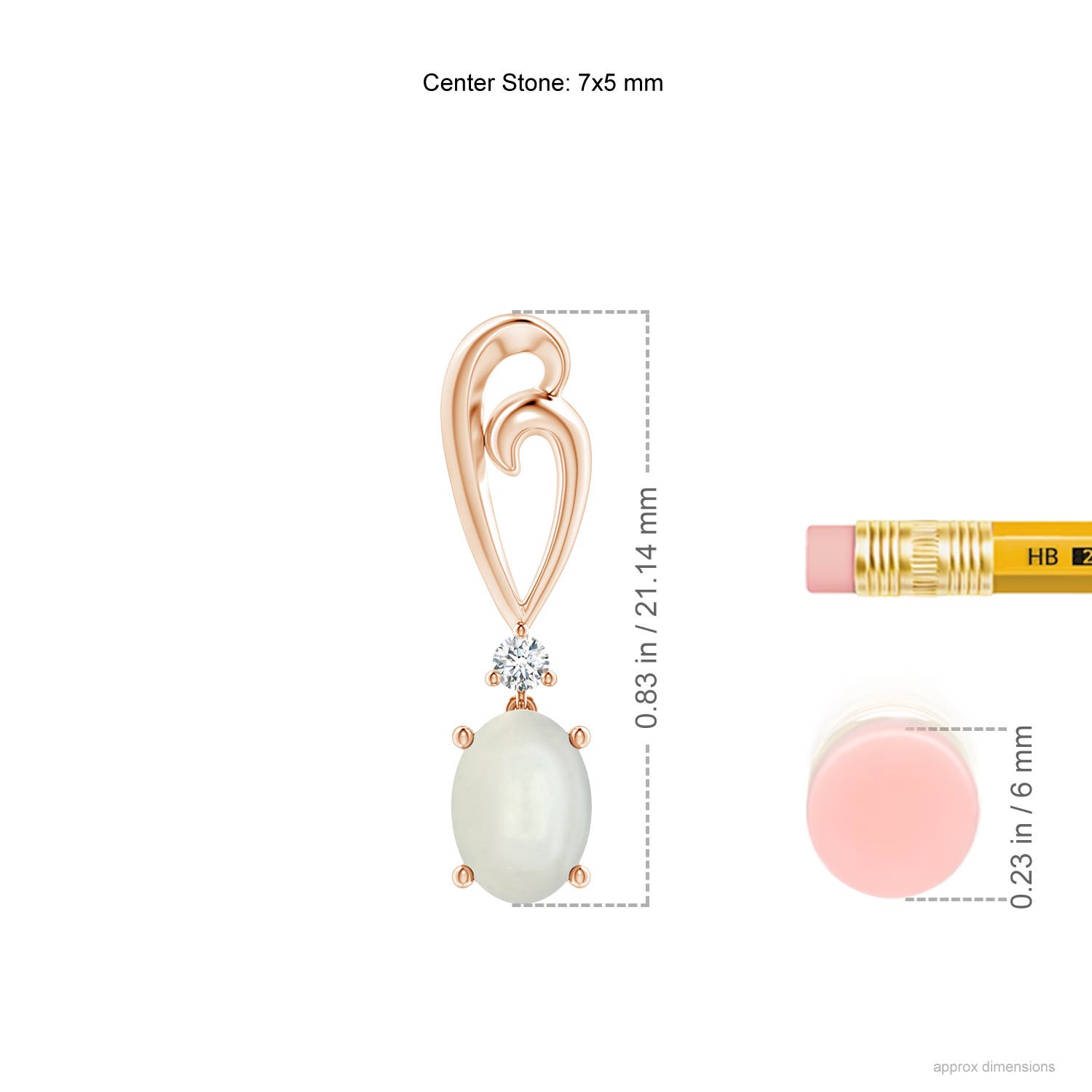 AAAA - Moonstone / 1.43 CT / 14 KT Rose Gold