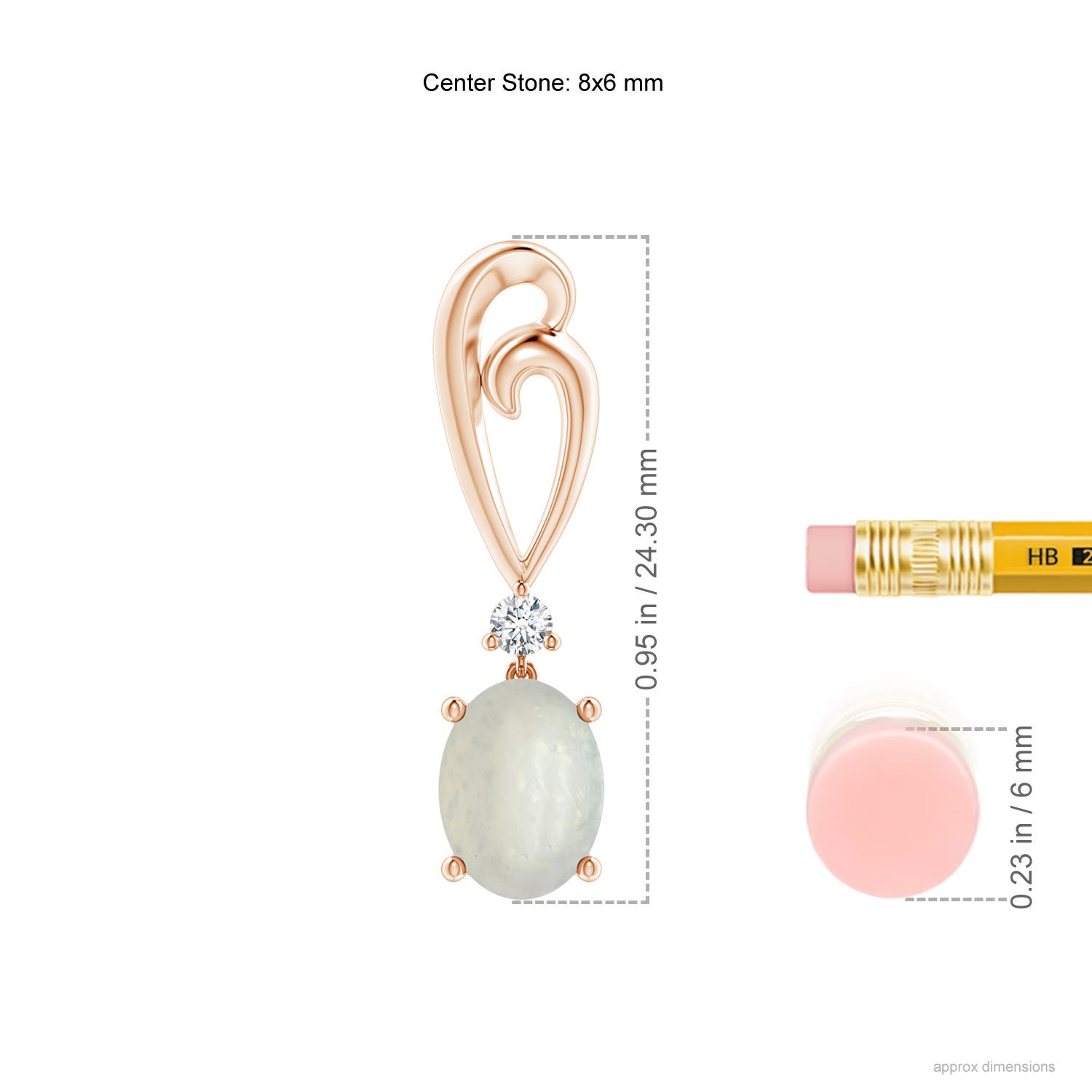 A - Moonstone / 2.3 CT / 14 KT Rose Gold