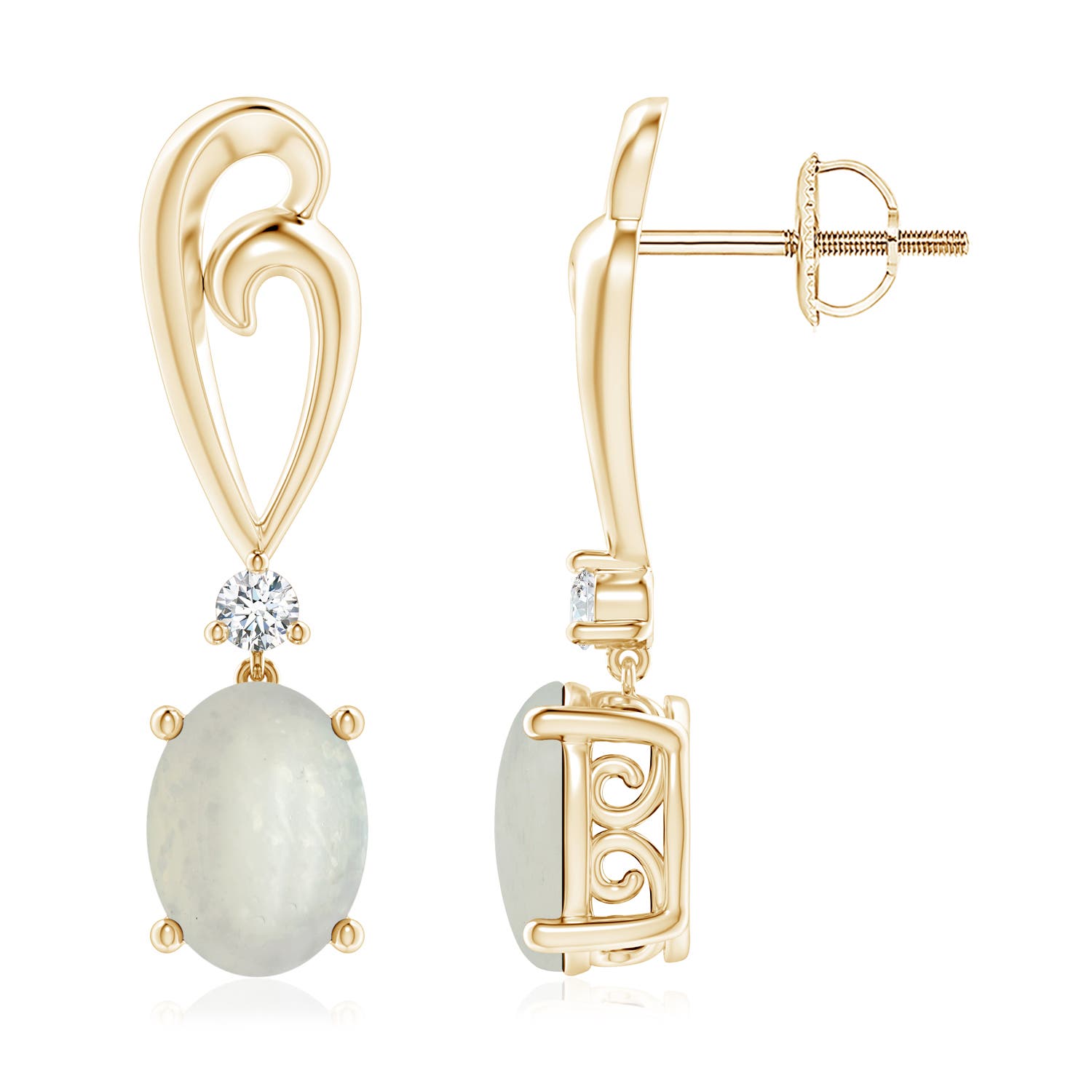 A - Moonstone / 2.3 CT / 14 KT Yellow Gold