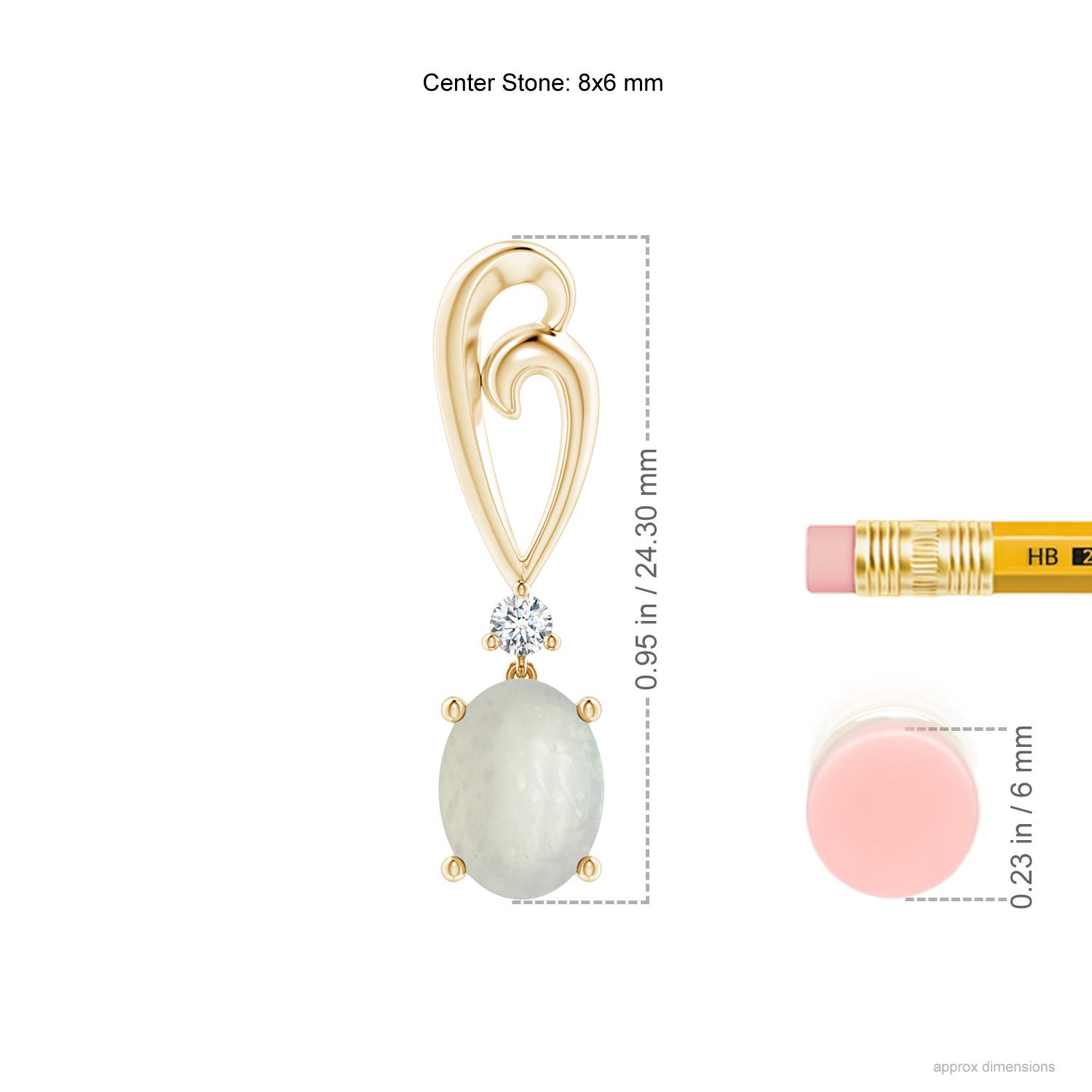 A - Moonstone / 2.3 CT / 14 KT Yellow Gold