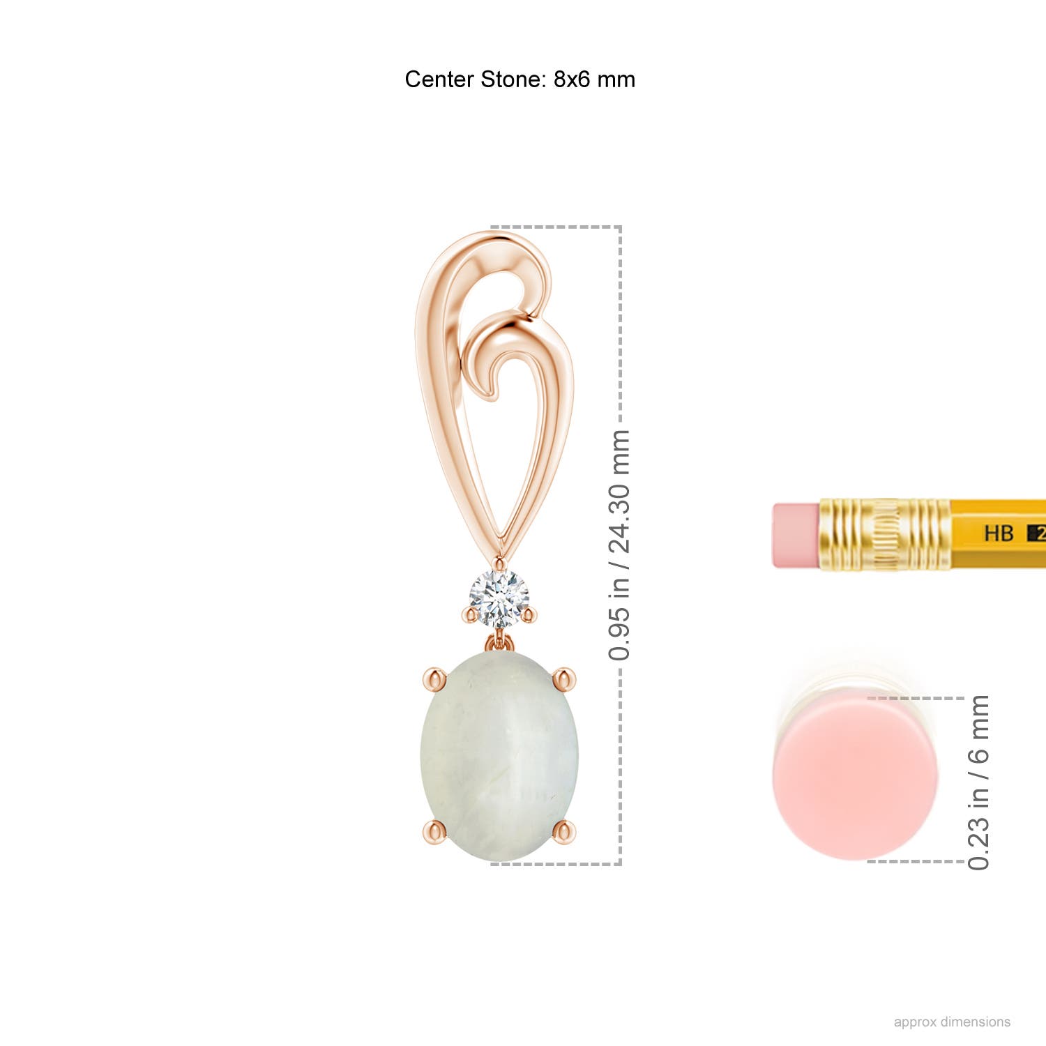 AA - Moonstone / 2.3 CT / 14 KT Rose Gold