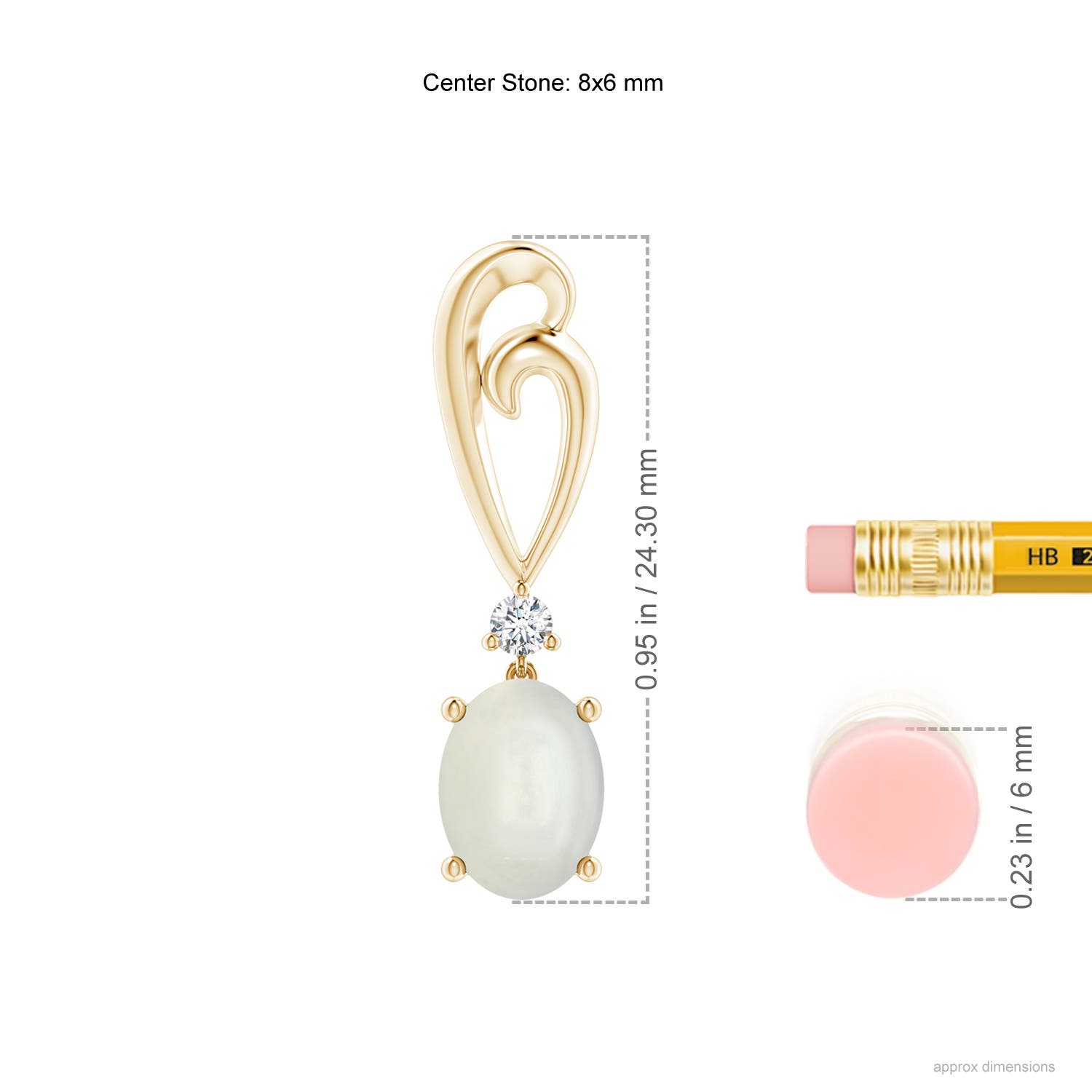 AAAA - Moonstone / 2.3 CT / 14 KT Yellow Gold