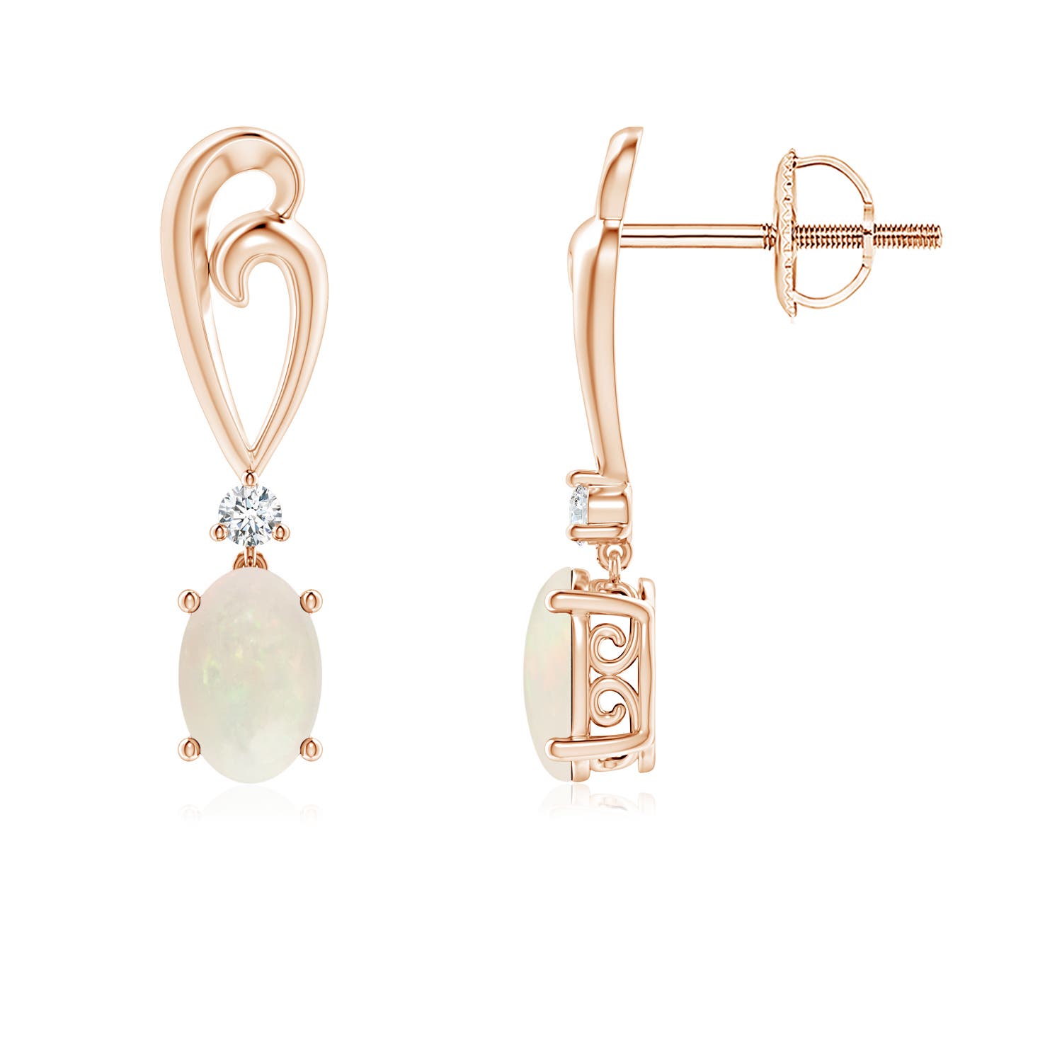 A - Opal / 0.6 CT / 14 KT Rose Gold