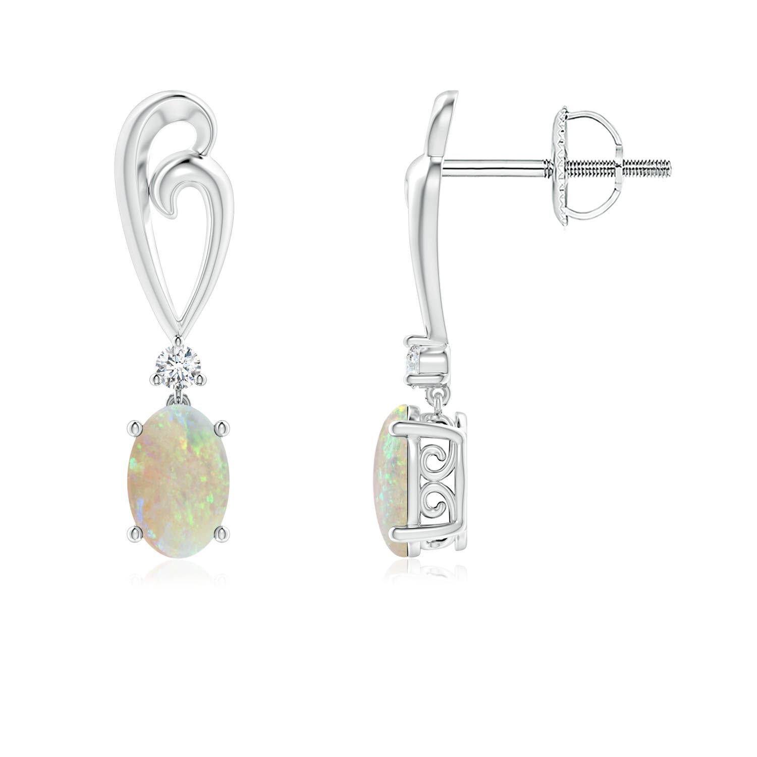 AAA - Opal / 0.6 CT / 14 KT White Gold