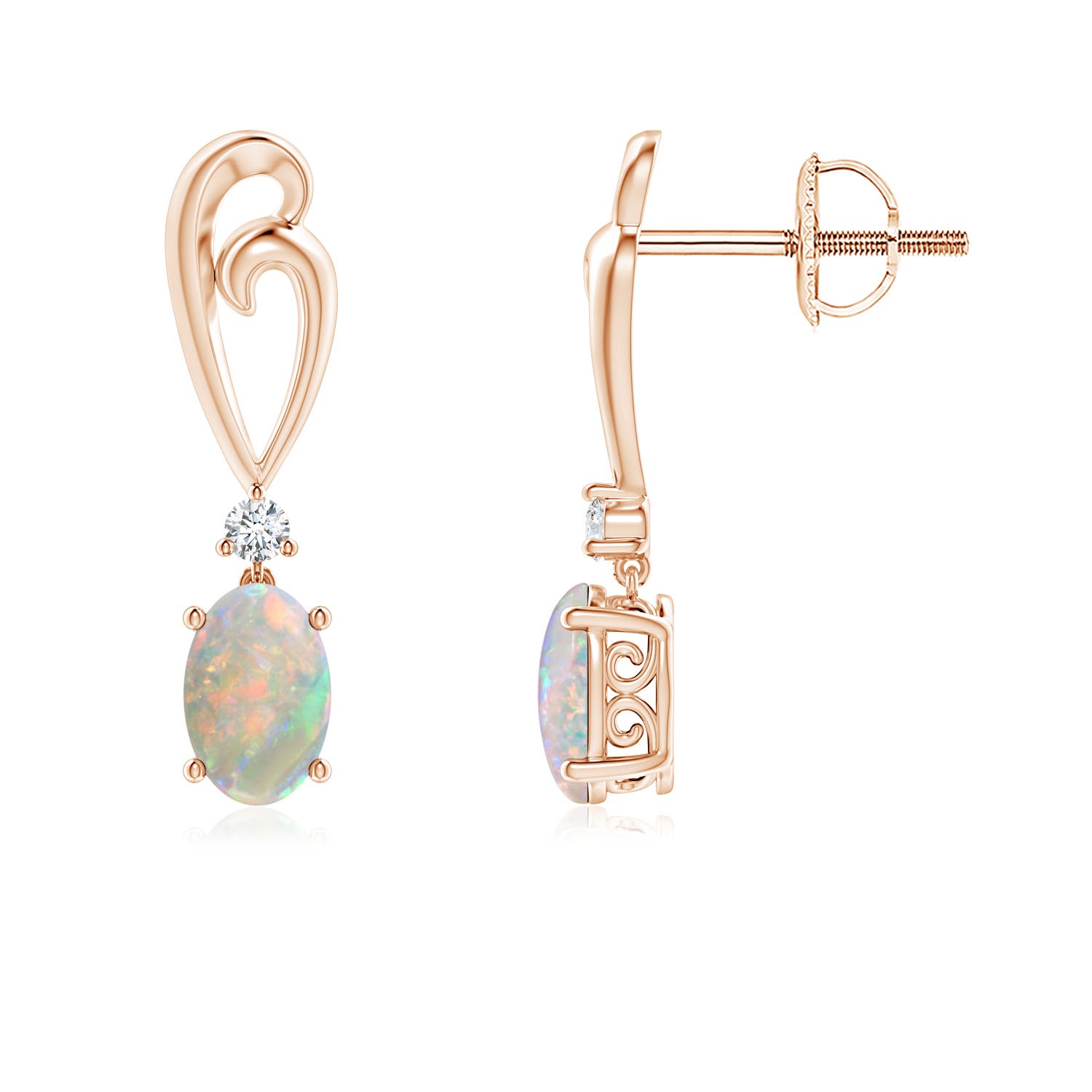 AAAA - Opal / 0.6 CT / 14 KT Rose Gold