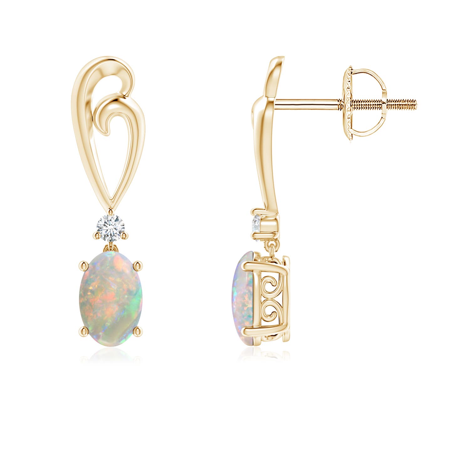 AAAA - Opal / 0.6 CT / 14 KT Yellow Gold