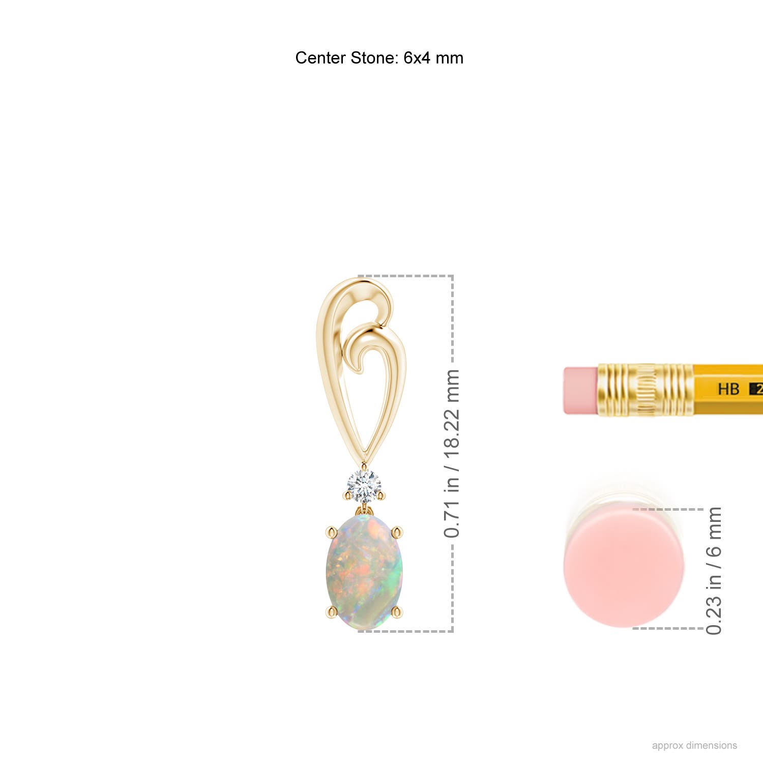 AAAA - Opal / 0.6 CT / 14 KT Yellow Gold