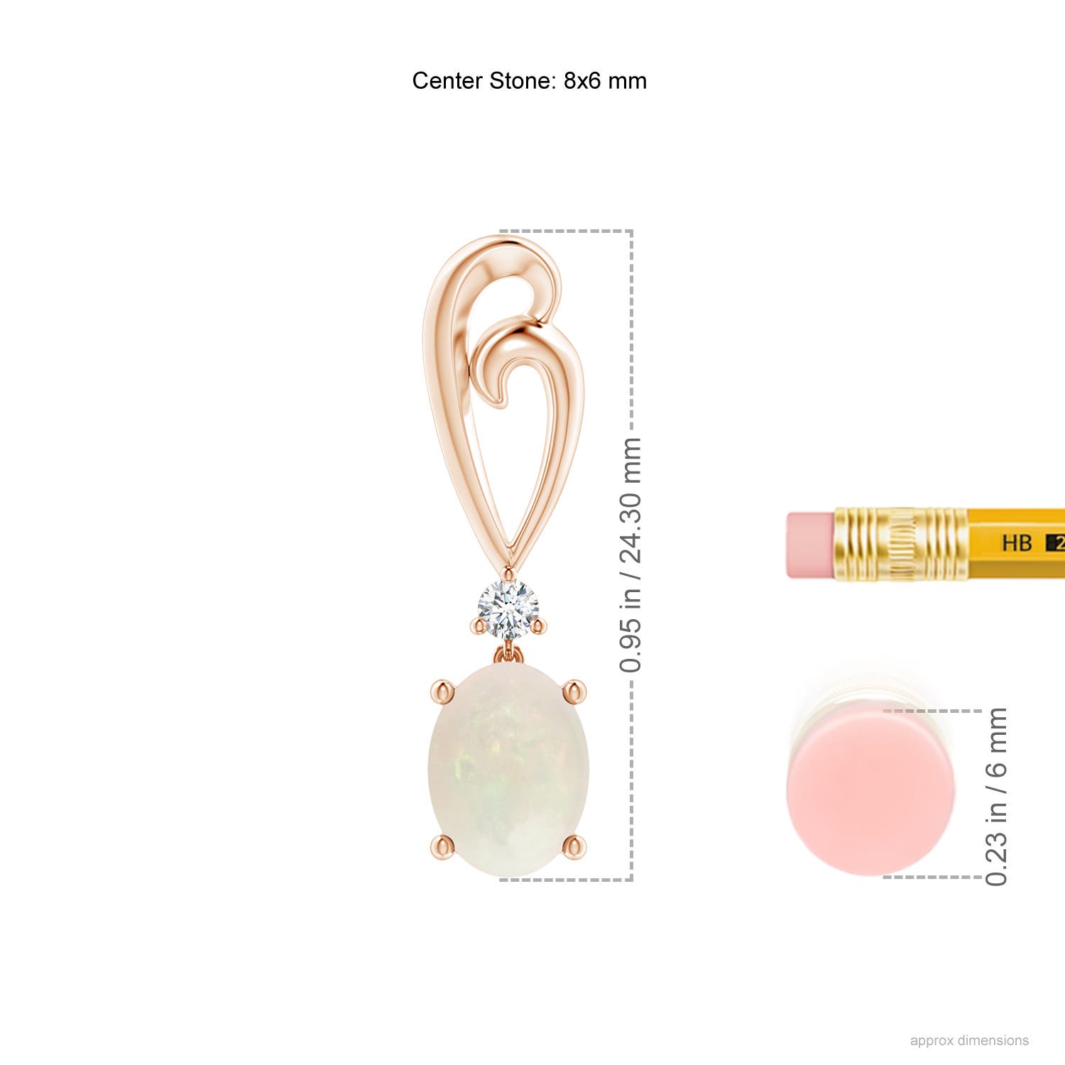 A - Opal / 1.7 CT / 14 KT Rose Gold