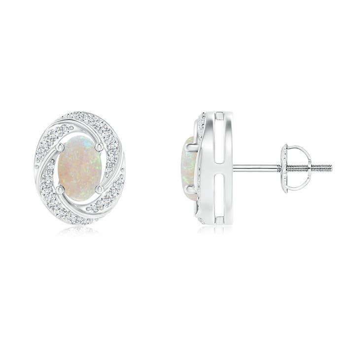 AA - Opal / 0.76 CT / 14 KT White Gold