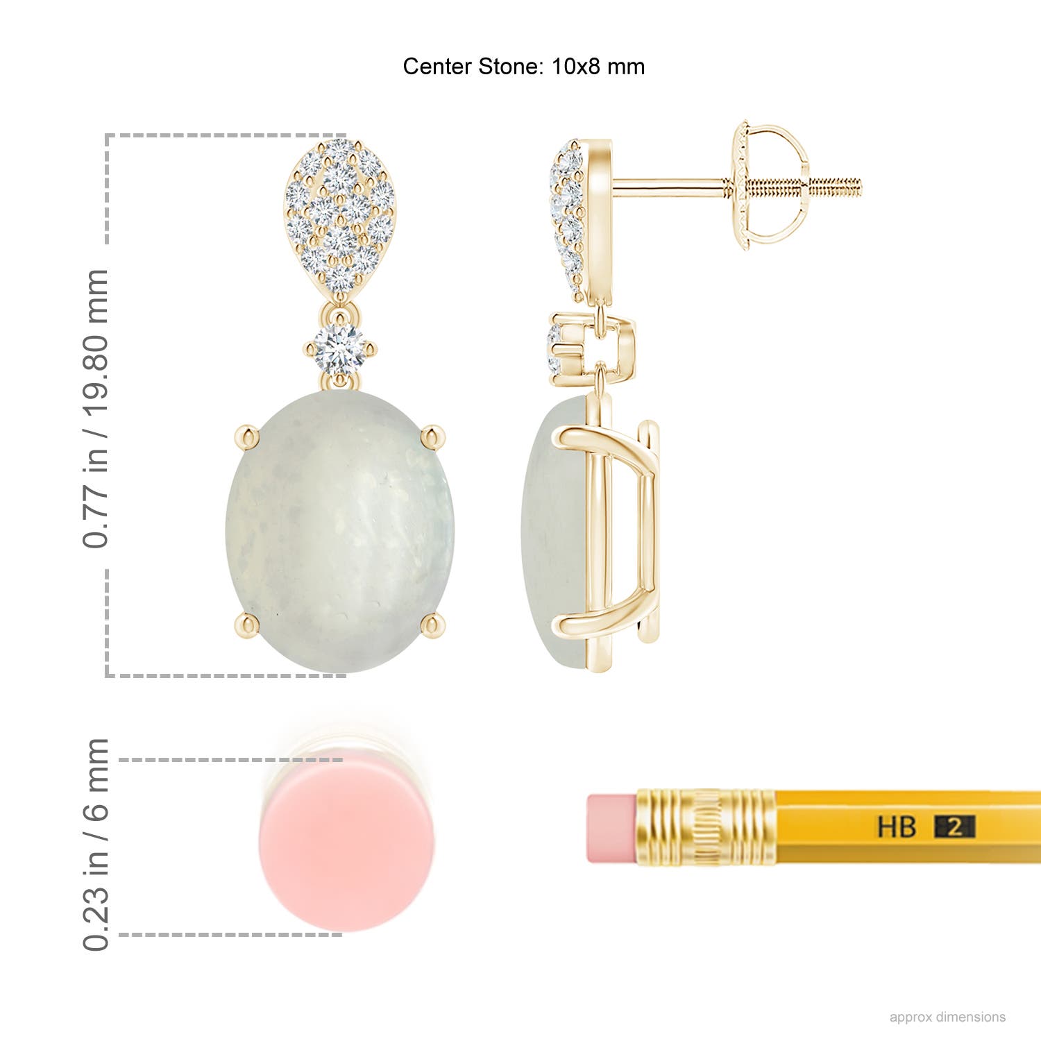 A - Moonstone / 5.28 CT / 14 KT Yellow Gold