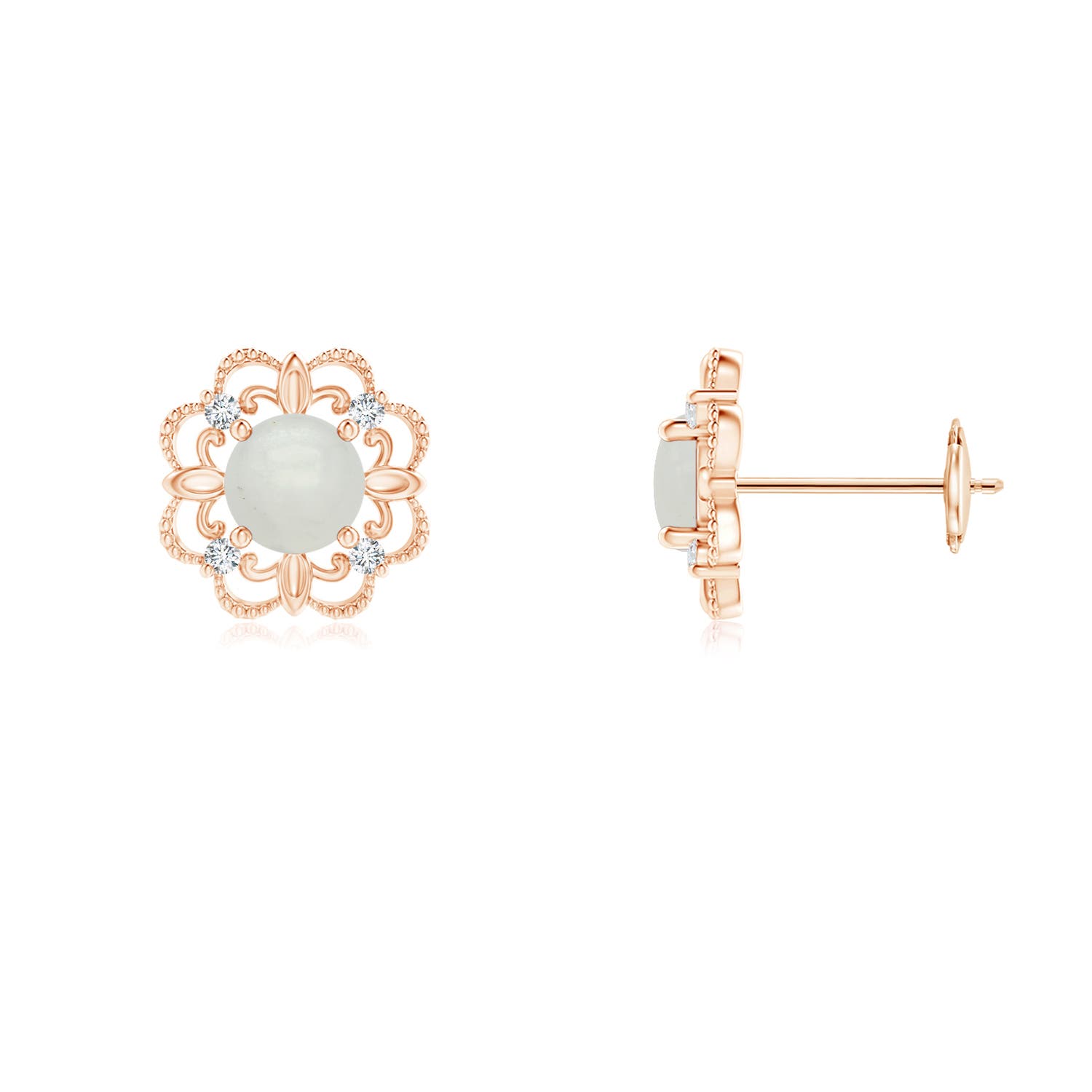 A - Moonstone / 0.52 CT / 14 KT Rose Gold