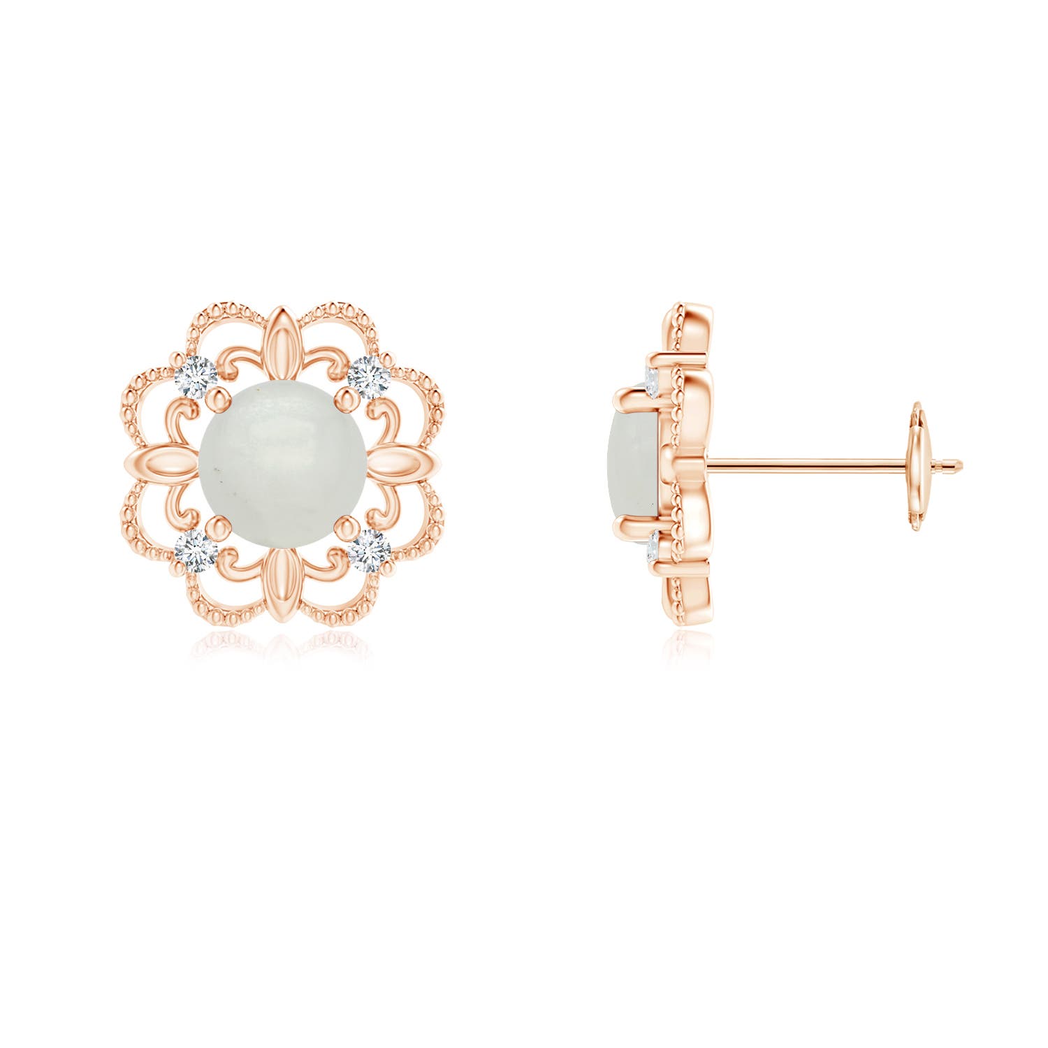 A - Moonstone / 0.98 CT / 14 KT Rose Gold