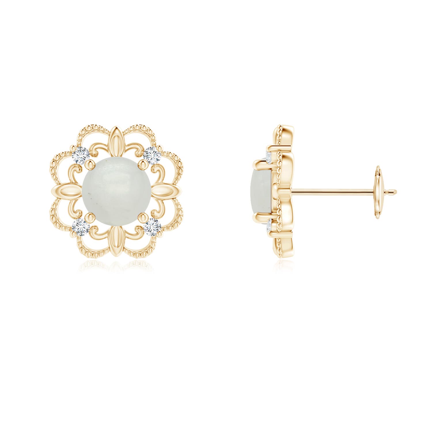 A - Moonstone / 0.98 CT / 14 KT Yellow Gold