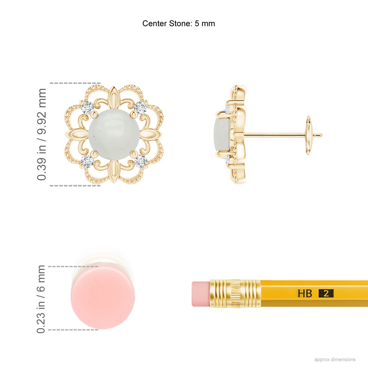 A - Moonstone / 0.98 CT / 14 KT Yellow Gold