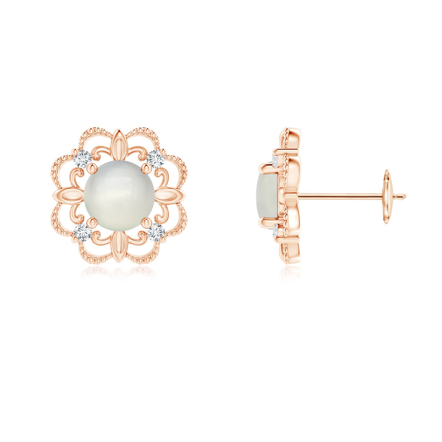 AAA - Moonstone / 0.98 CT / 14 KT Rose Gold