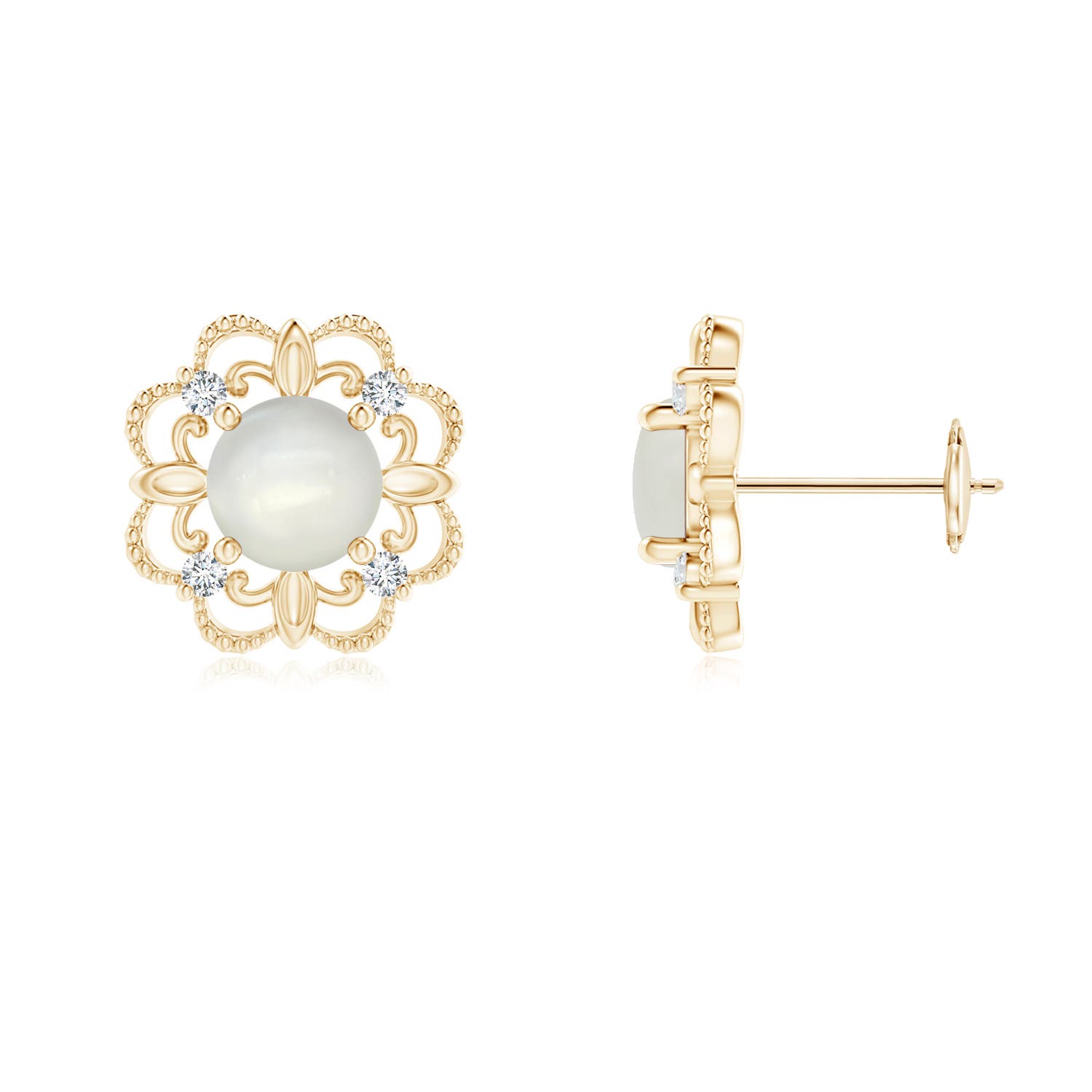 AAAA - Moonstone / 0.98 CT / 14 KT Yellow Gold