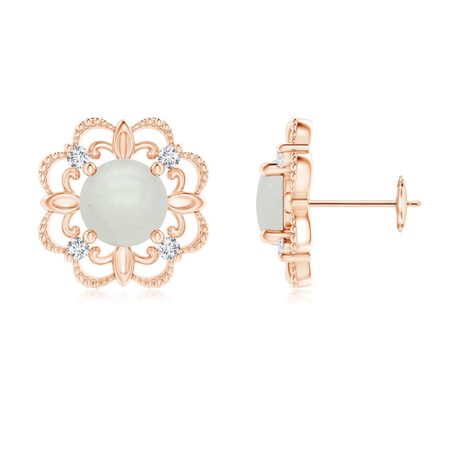 A - Moonstone / 1.74 CT / 14 KT Rose Gold