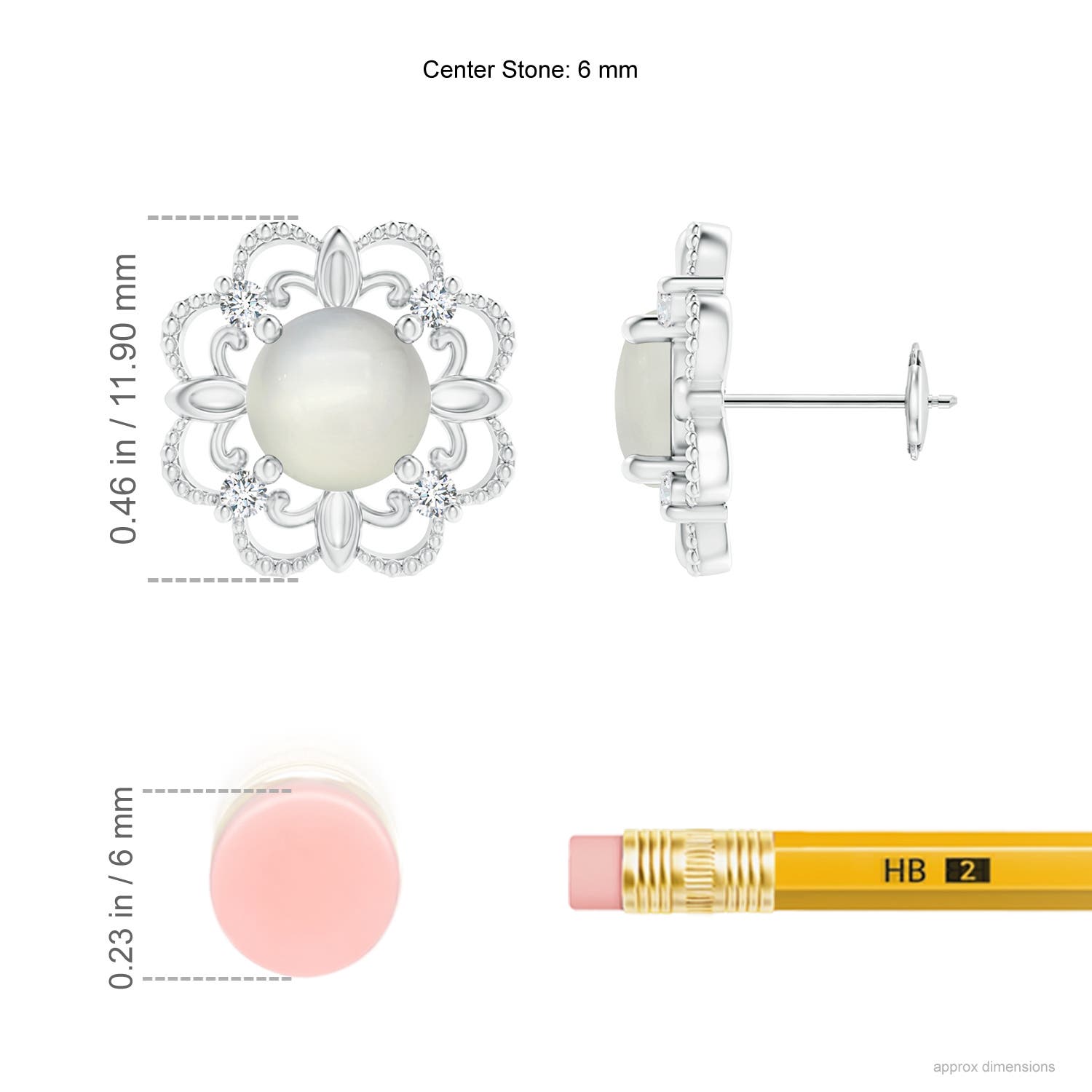 AAA - Moonstone / 1.74 CT / 14 KT White Gold