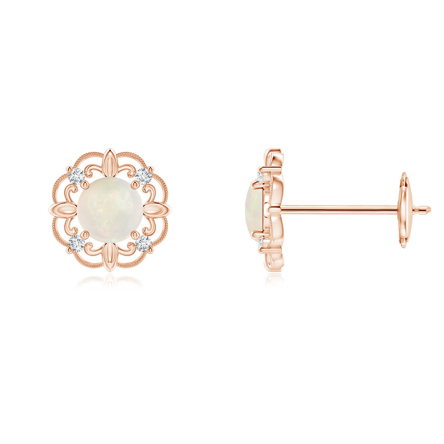 A - Opal / 0.36 CT / 14 KT Rose Gold