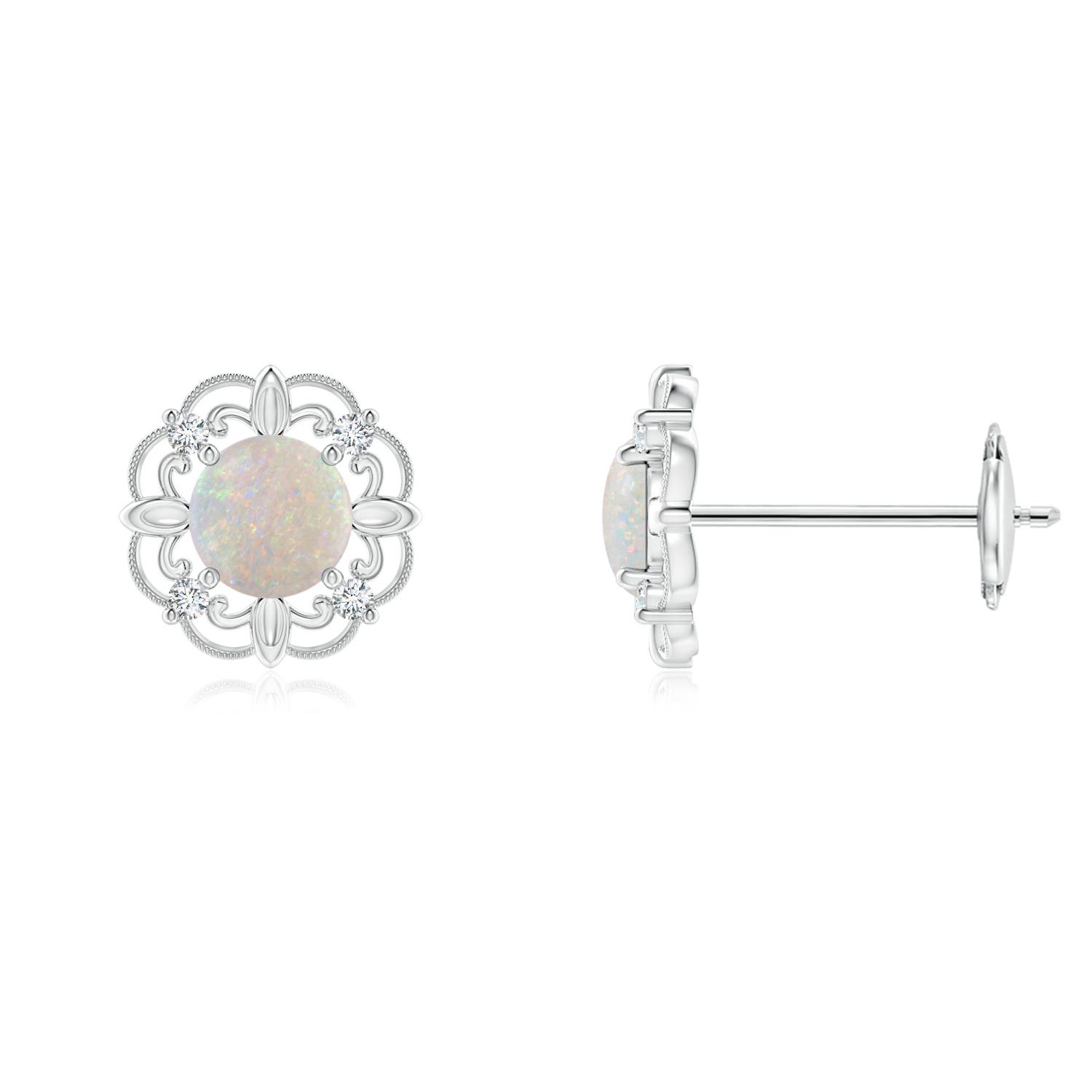 AA - Opal / 0.36 CT / 14 KT White Gold