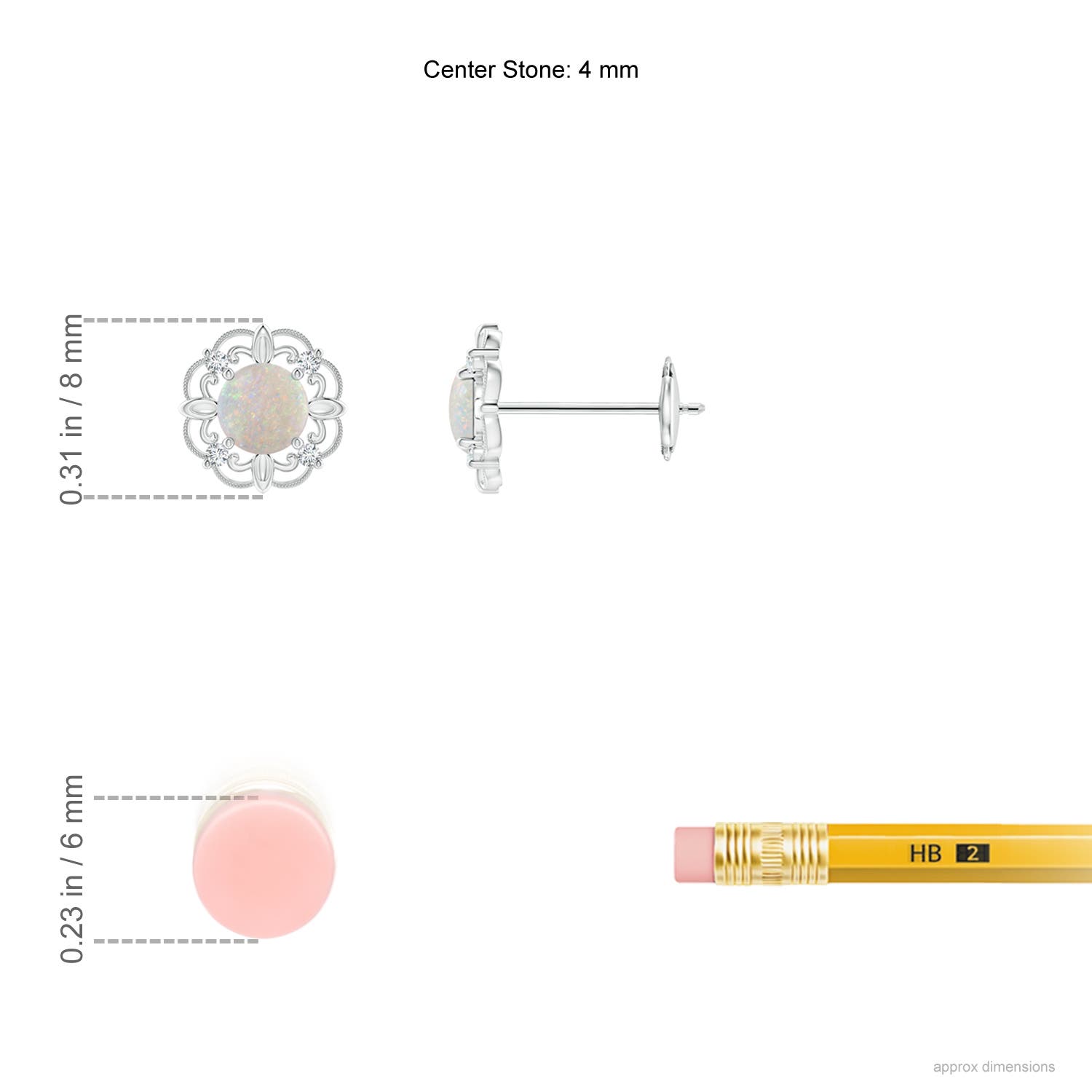 AA - Opal / 0.36 CT / 14 KT White Gold