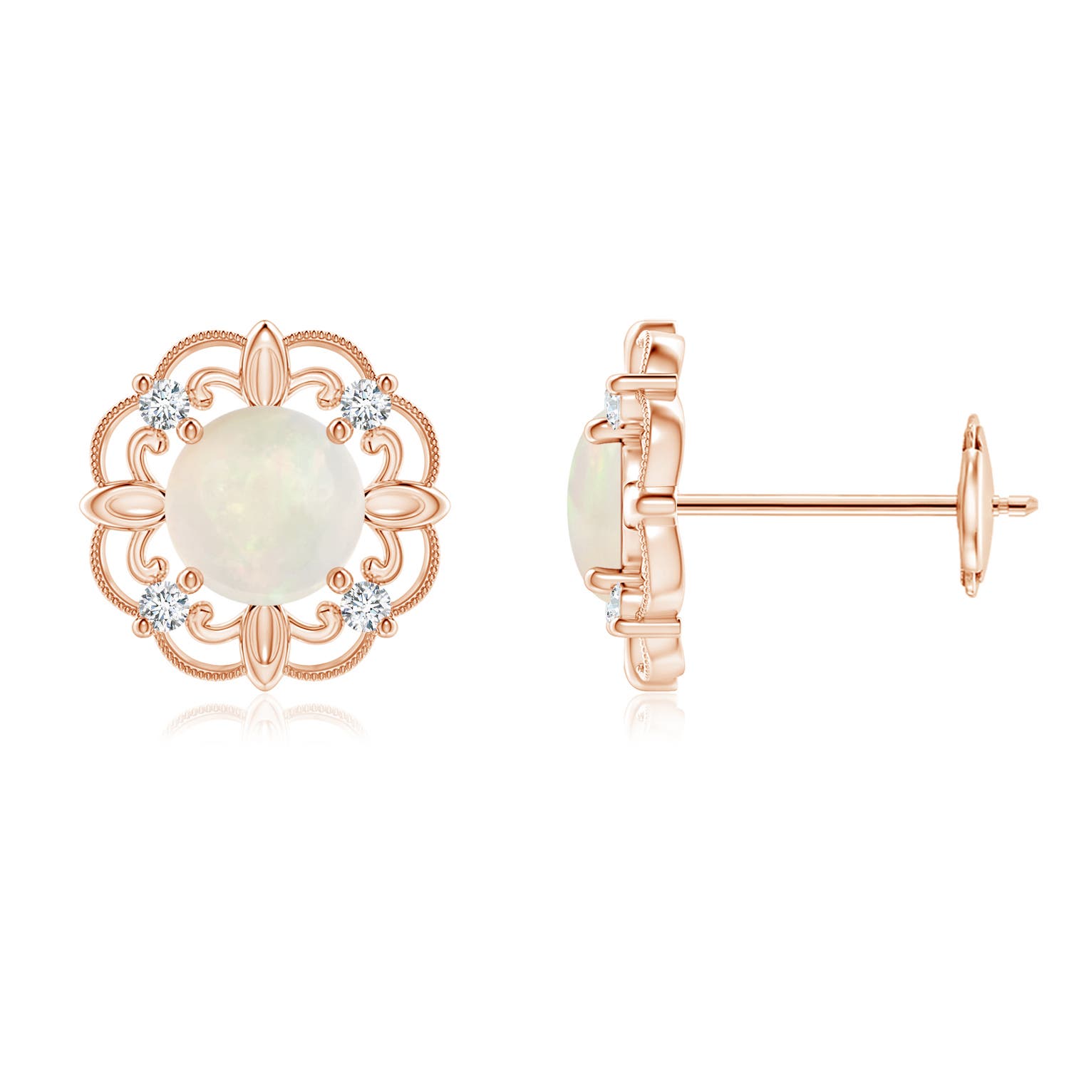 A - Opal / 0.74 CT / 14 KT Rose Gold