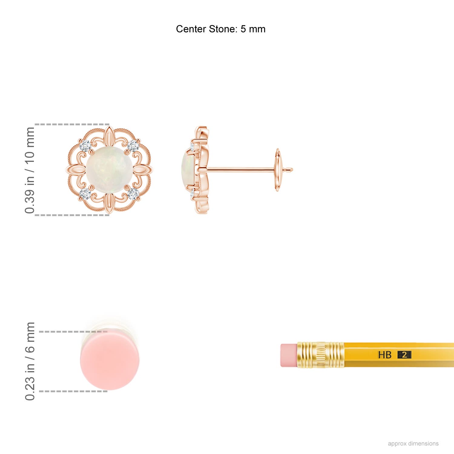 A - Opal / 0.74 CT / 14 KT Rose Gold