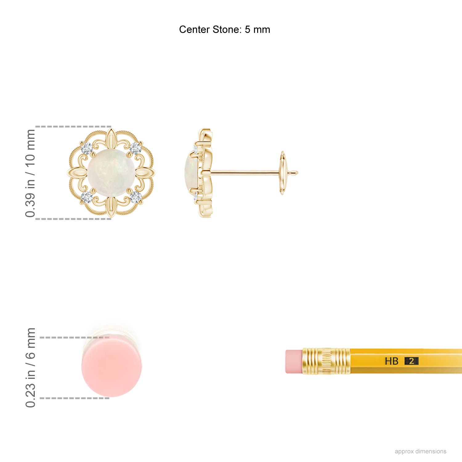 A - Opal / 0.74 CT / 14 KT Yellow Gold