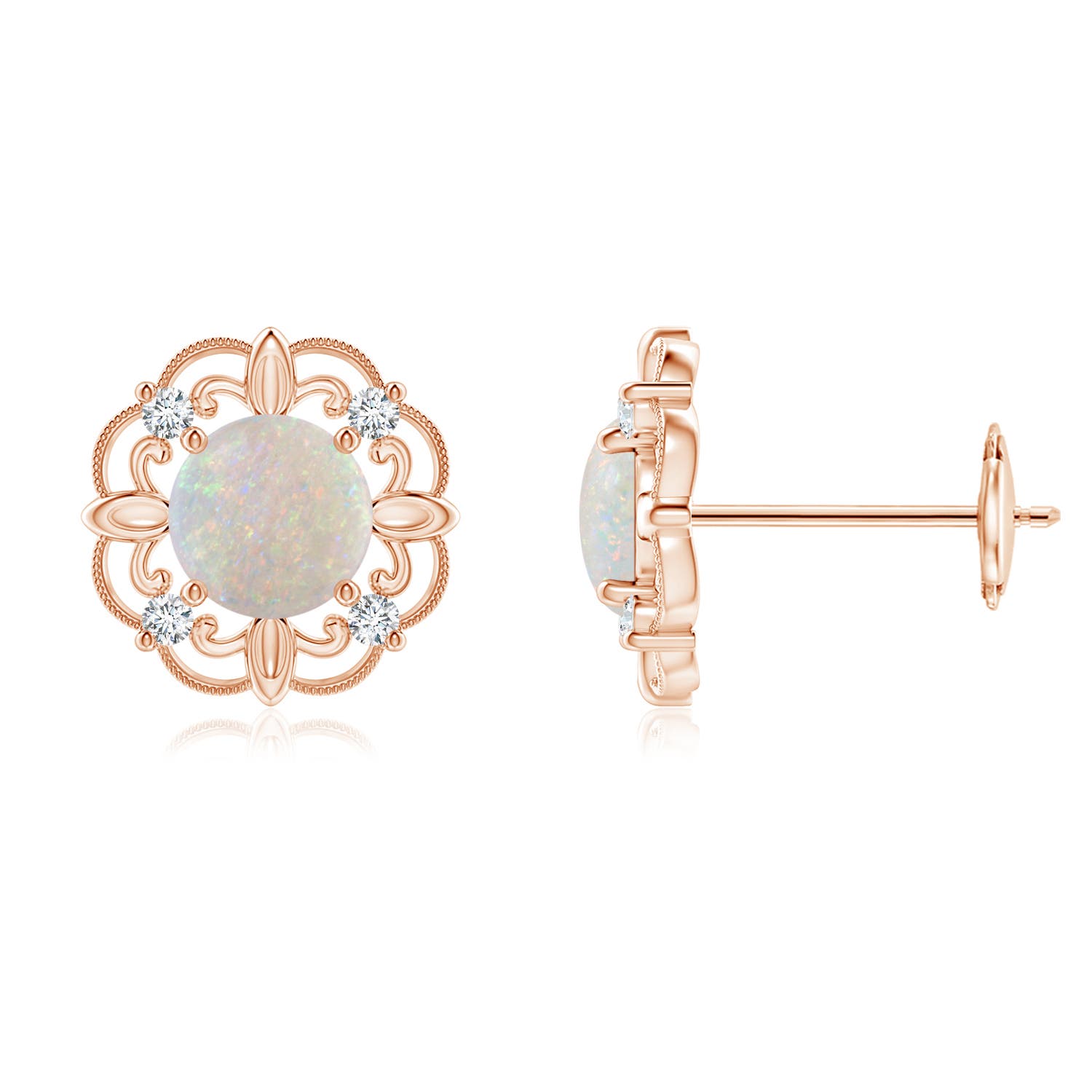 AA - Opal / 0.74 CT / 14 KT Rose Gold