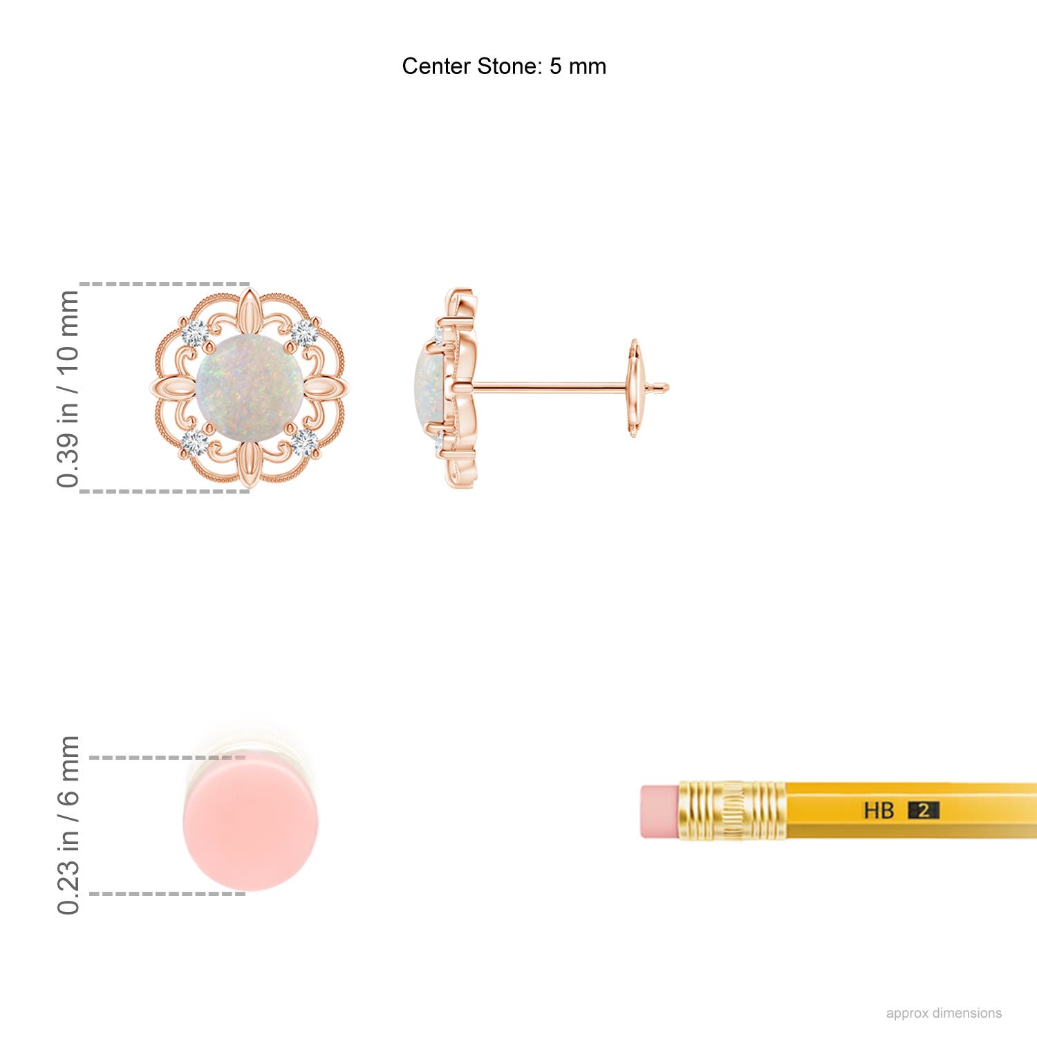 AA - Opal / 0.74 CT / 14 KT Rose Gold