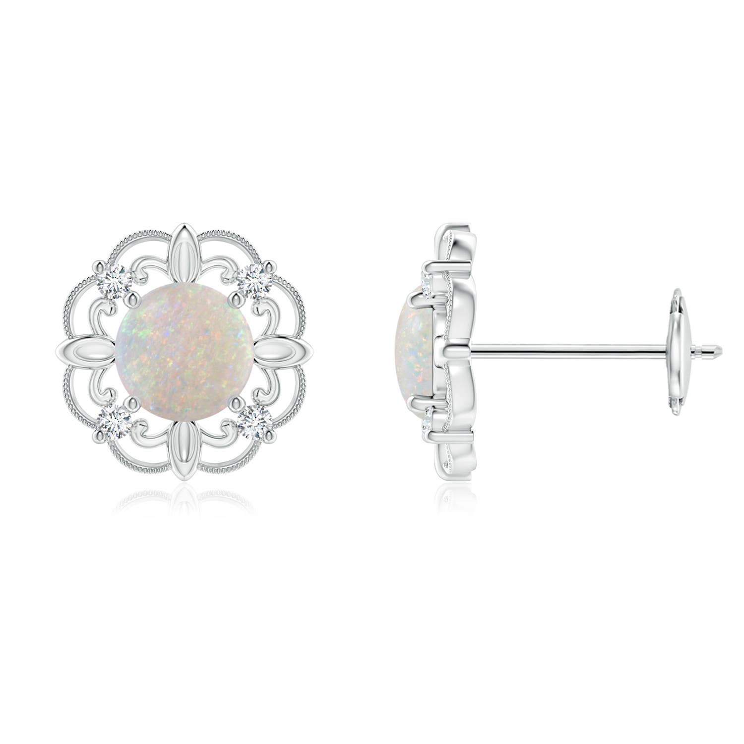 AA - Opal / 0.74 CT / 14 KT White Gold