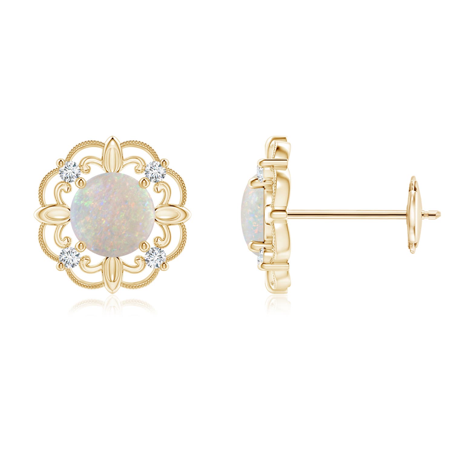 AA - Opal / 0.74 CT / 14 KT Yellow Gold