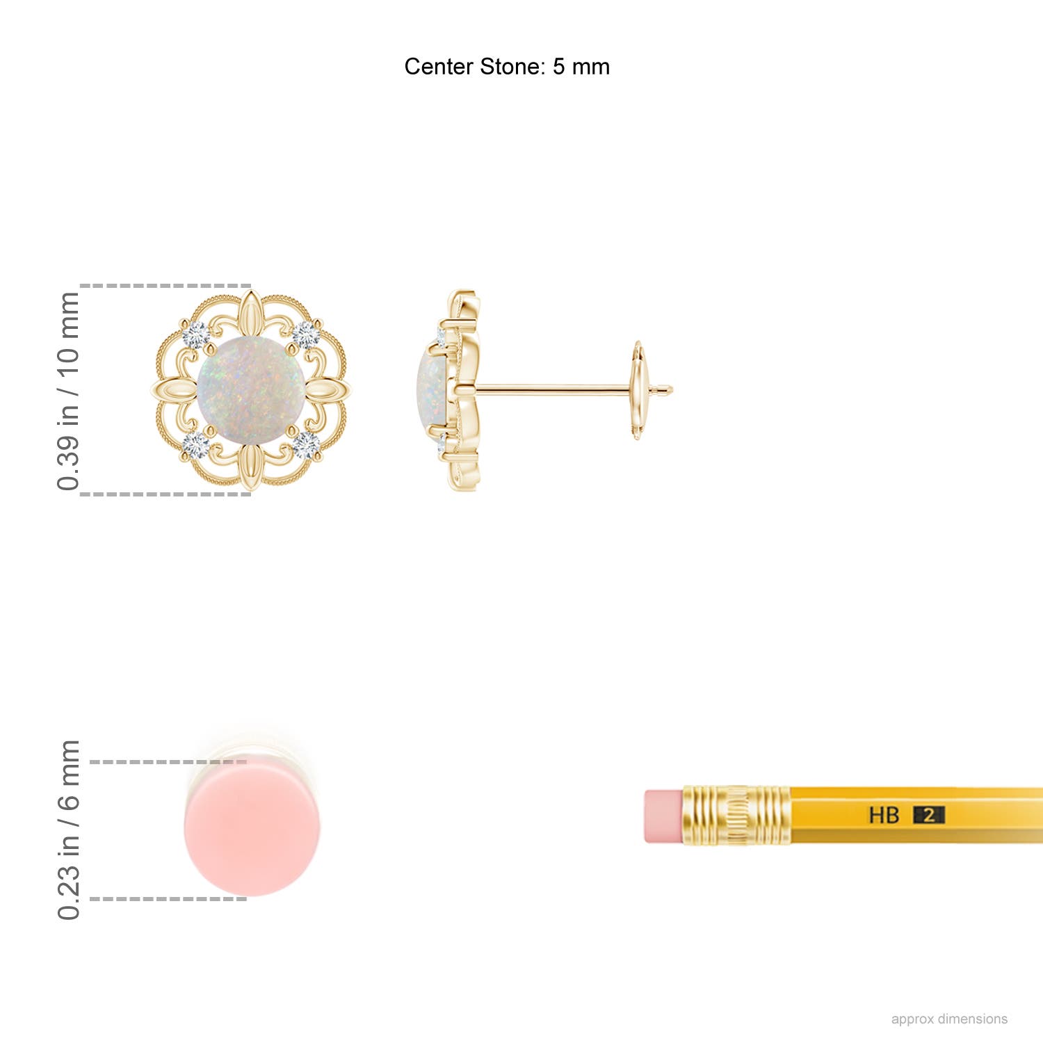 AA - Opal / 0.74 CT / 14 KT Yellow Gold