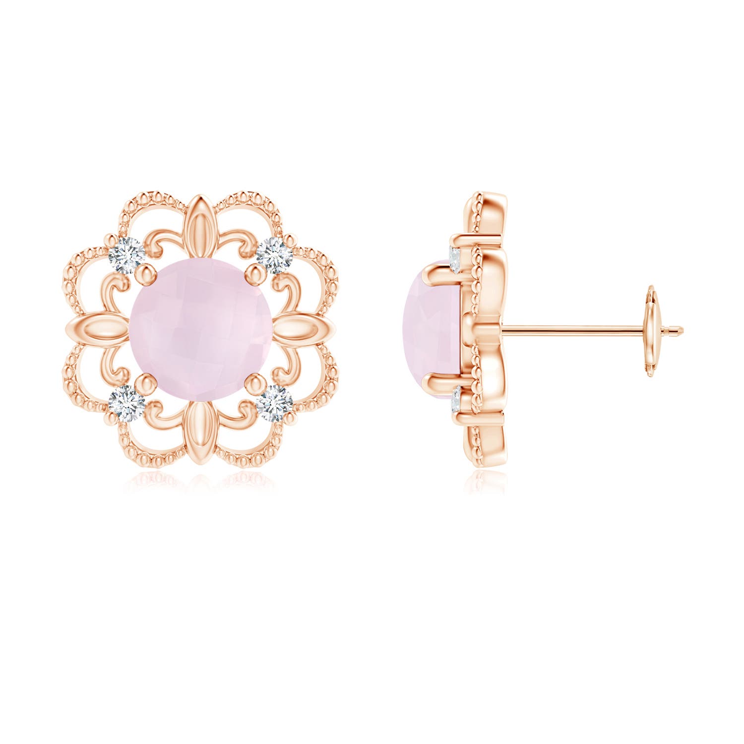 A - Rose Quartz / 1.44 CT / 14 KT Rose Gold