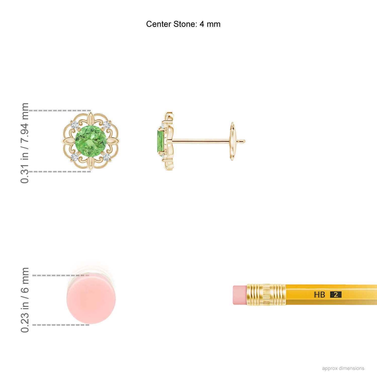 A - Tsavorite / 0.66 CT / 14 KT Yellow Gold