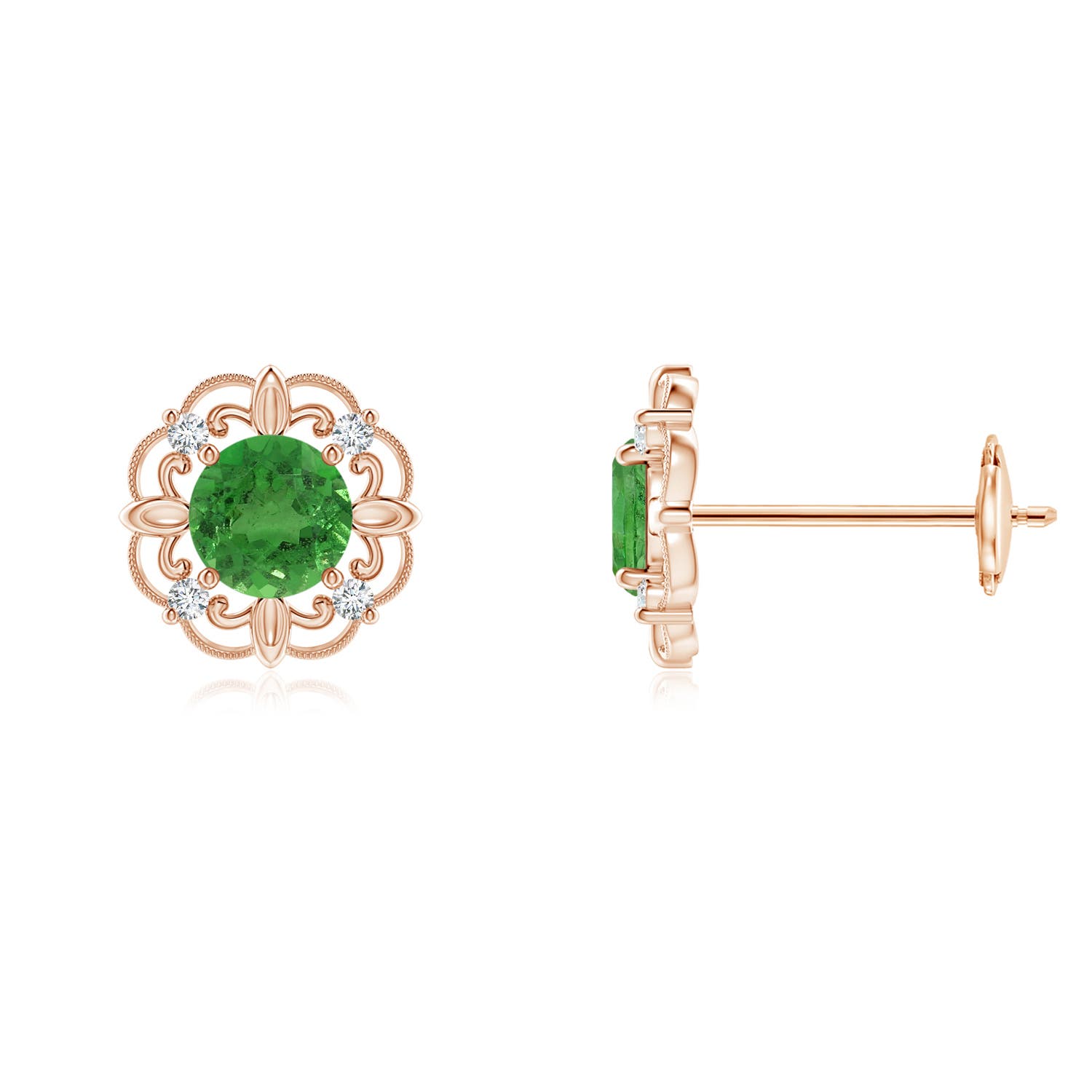 AA - Tsavorite / 0.66 CT / 14 KT Rose Gold