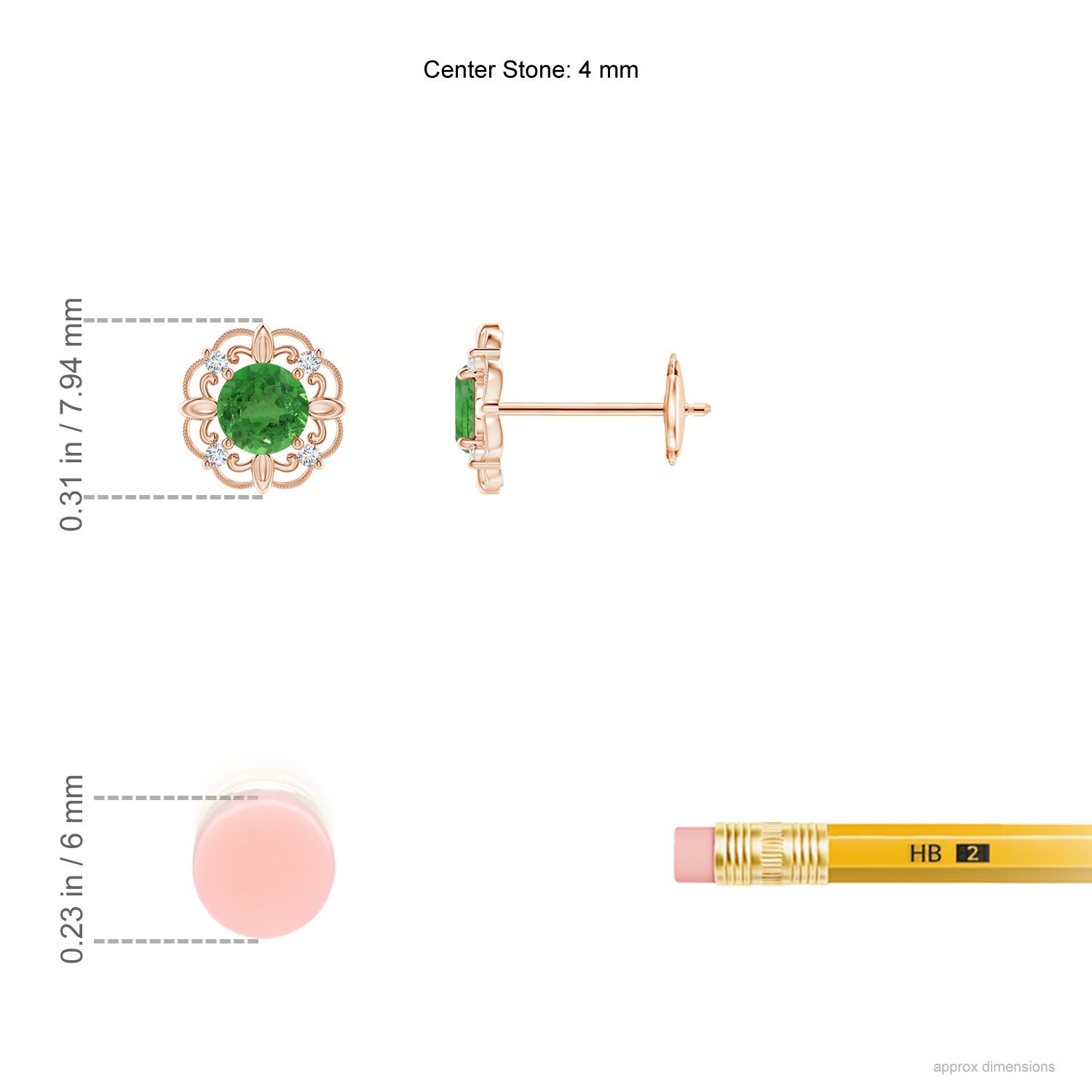 AA - Tsavorite / 0.66 CT / 14 KT Rose Gold