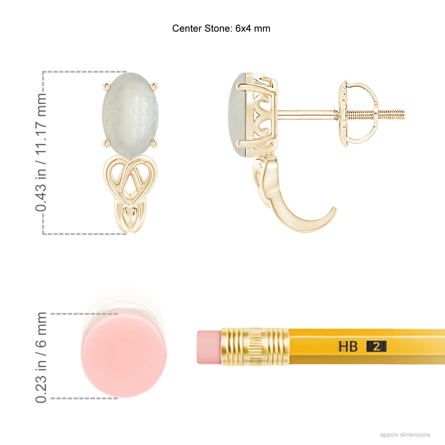 A - Moonstone / 0.74 CT / 14 KT Yellow Gold