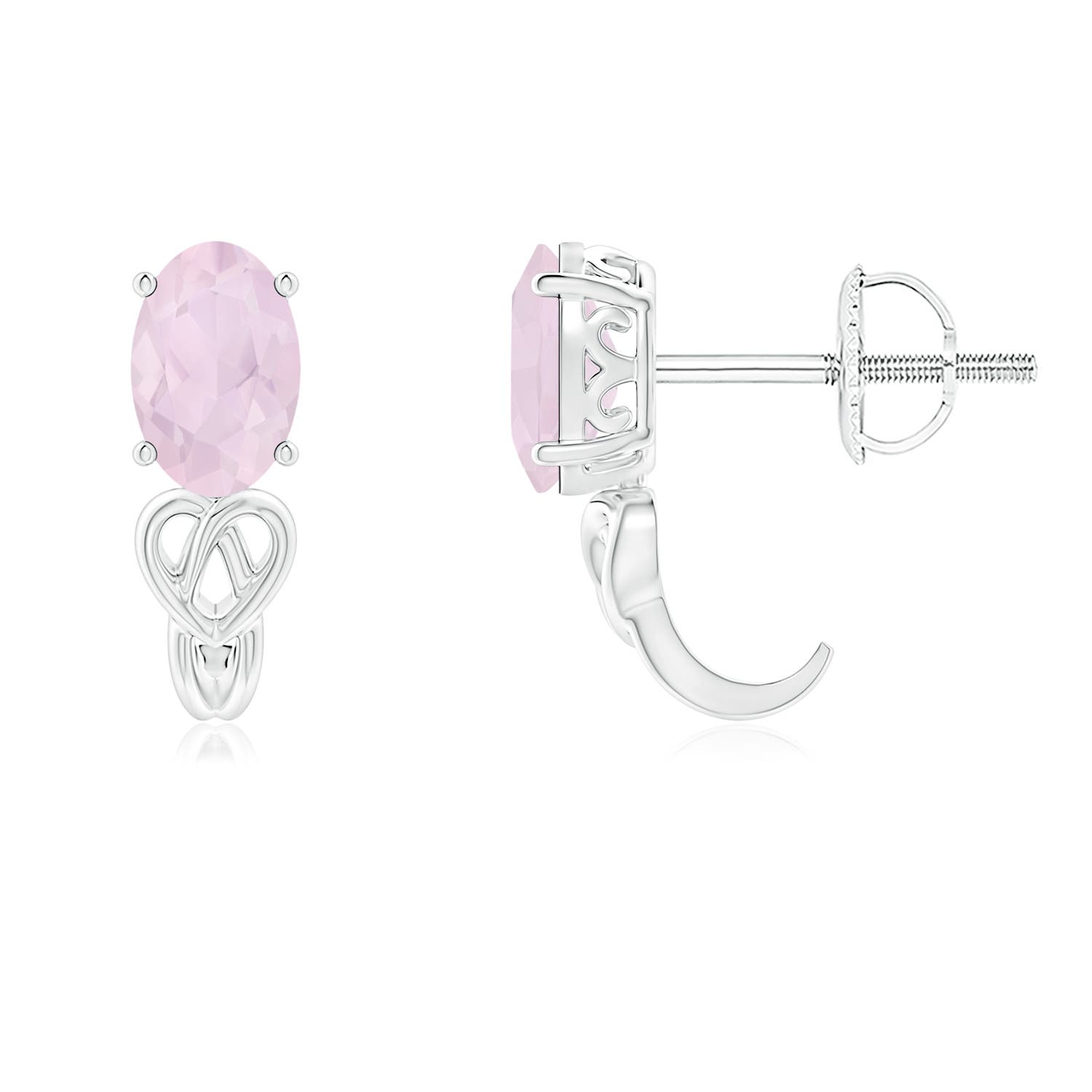 A - Rose Quartz / 0.76 CT / 14 KT White Gold