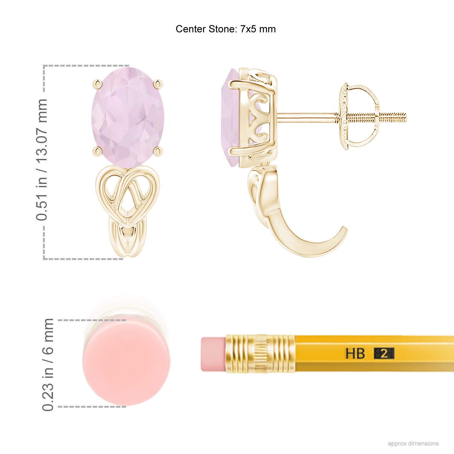 A - Rose Quartz / 1.4 CT / 14 KT Yellow Gold